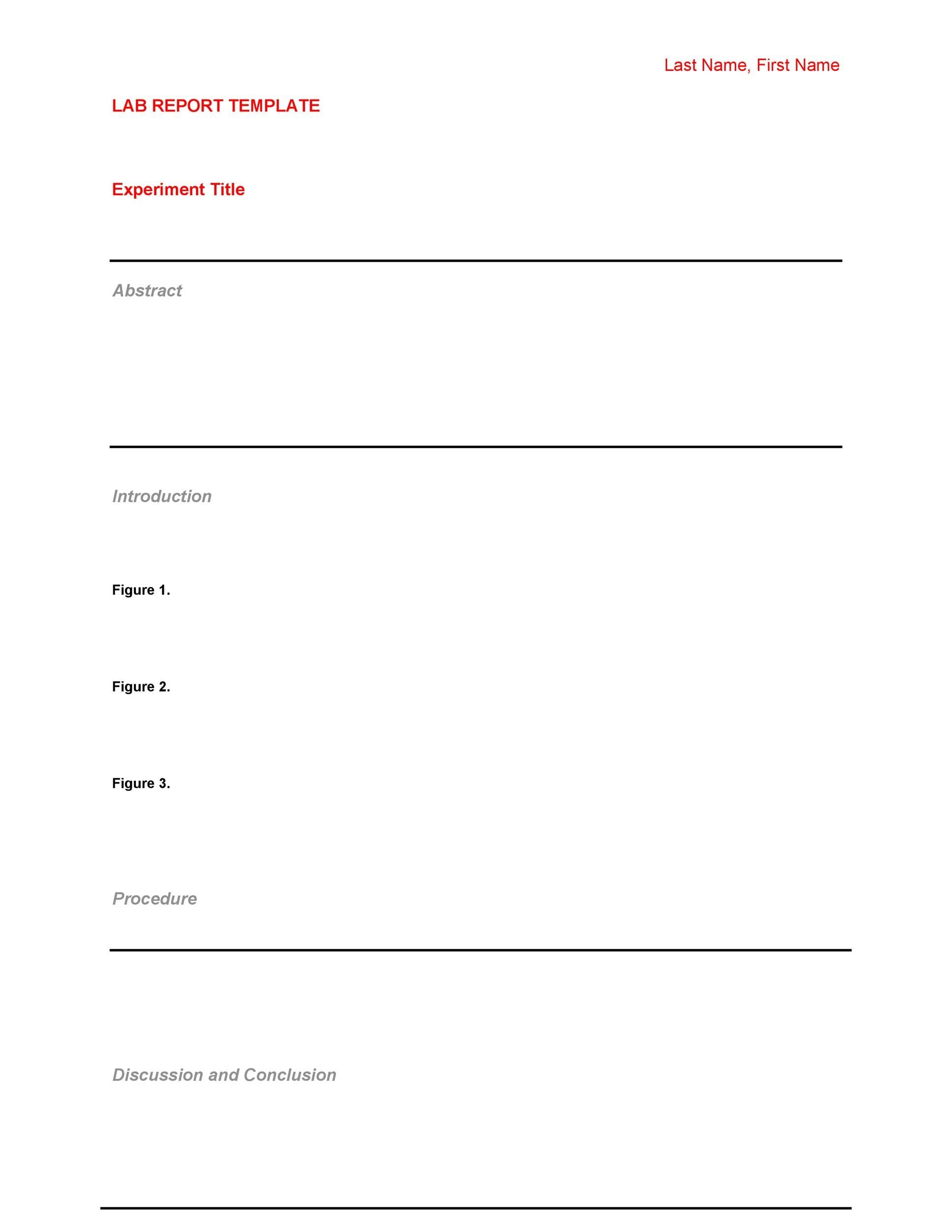 Free lab report template 21