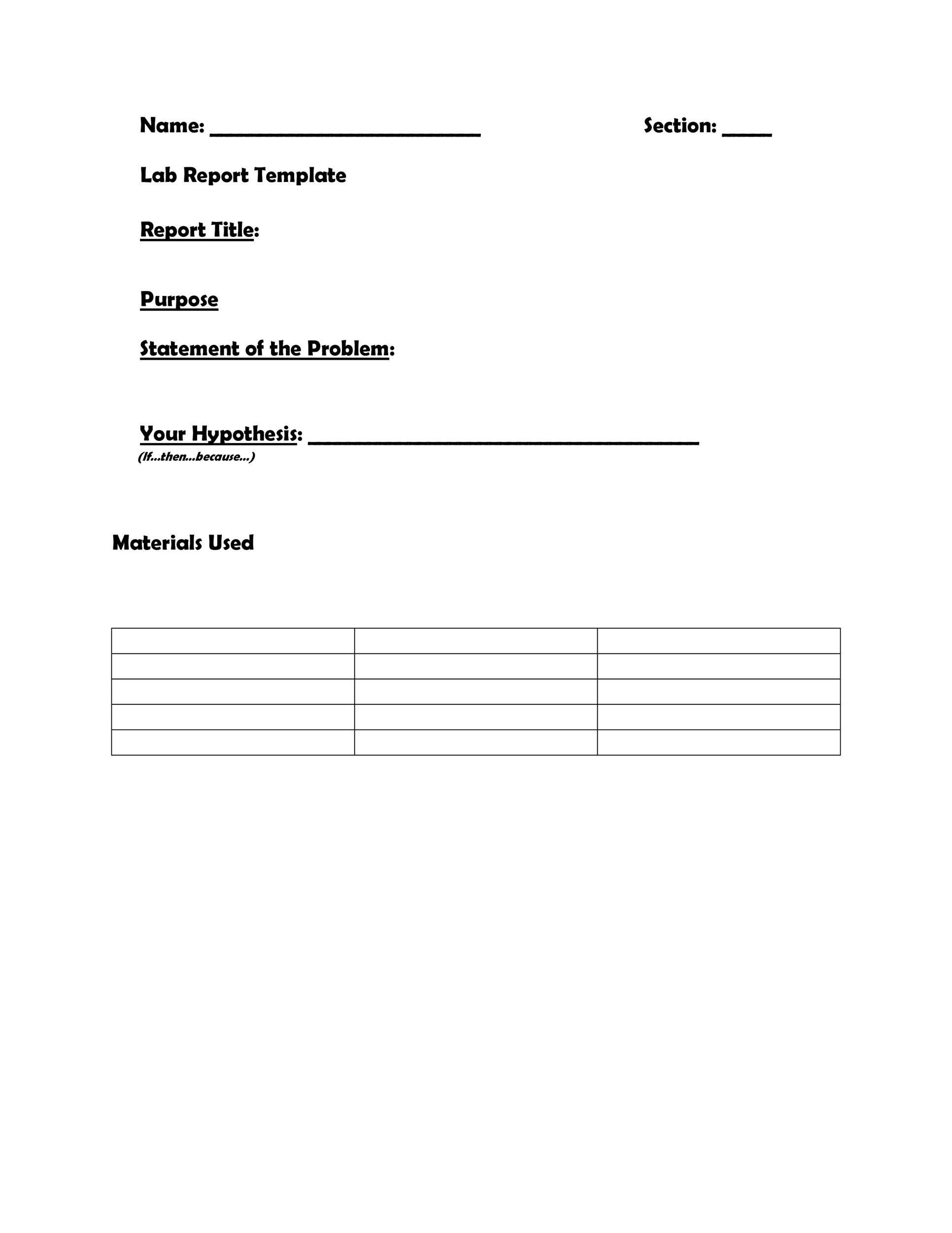 Free lab report template 22