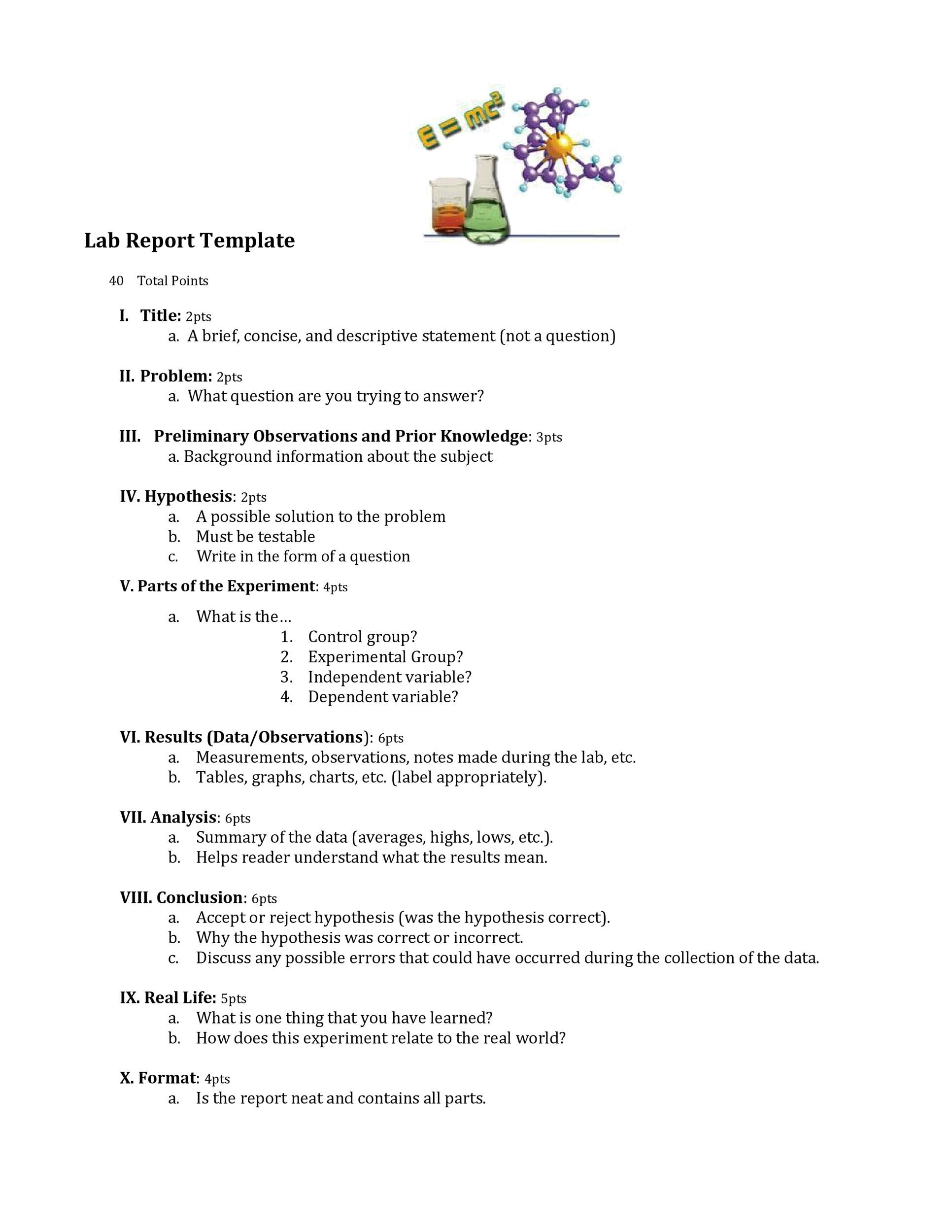 Free lab report template 23
