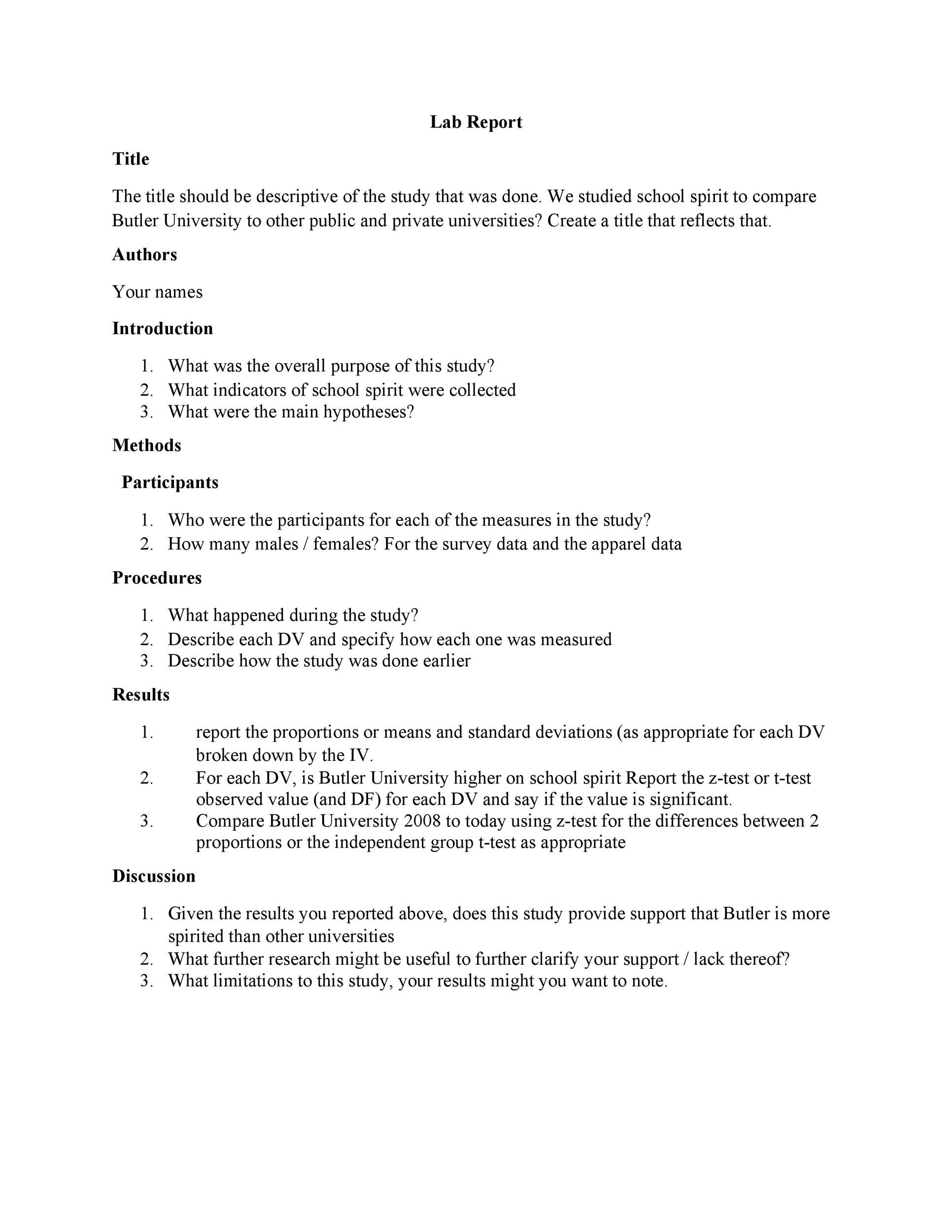 Free lab report template 34