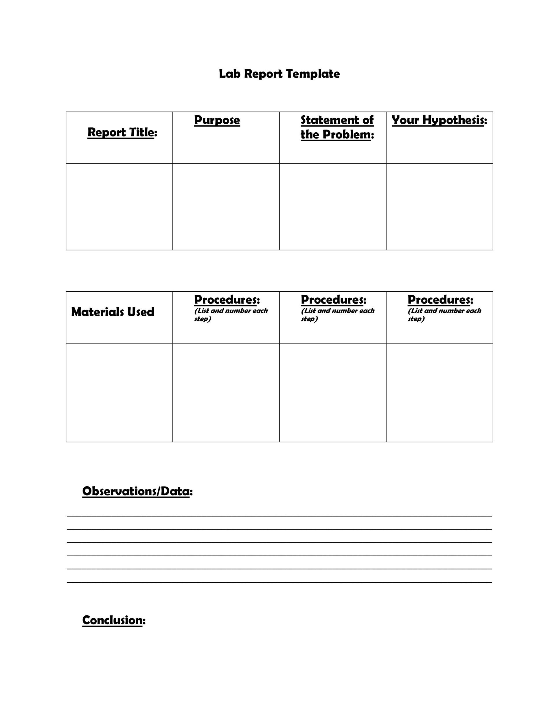 Free lab report template 39