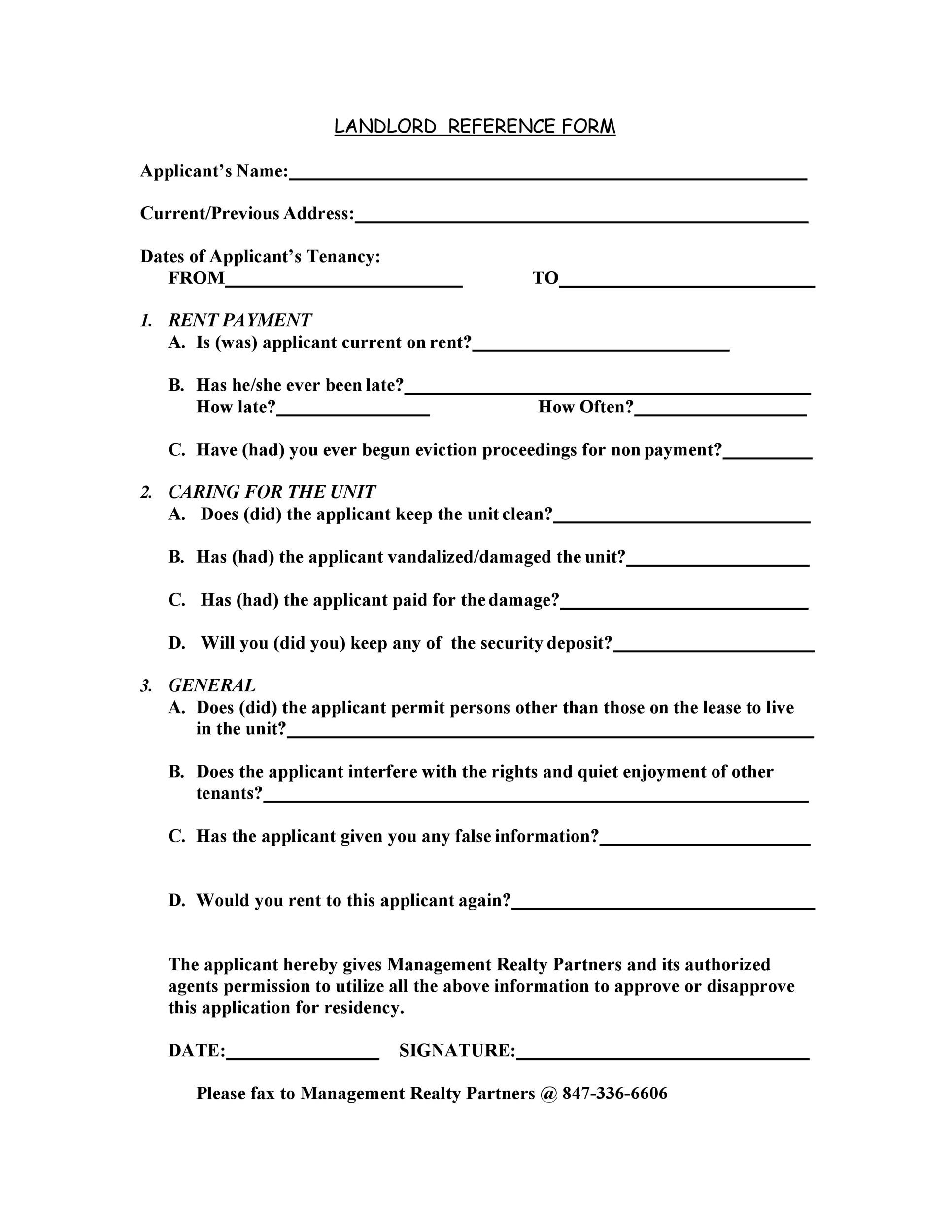 Reference Letter Template For Housing