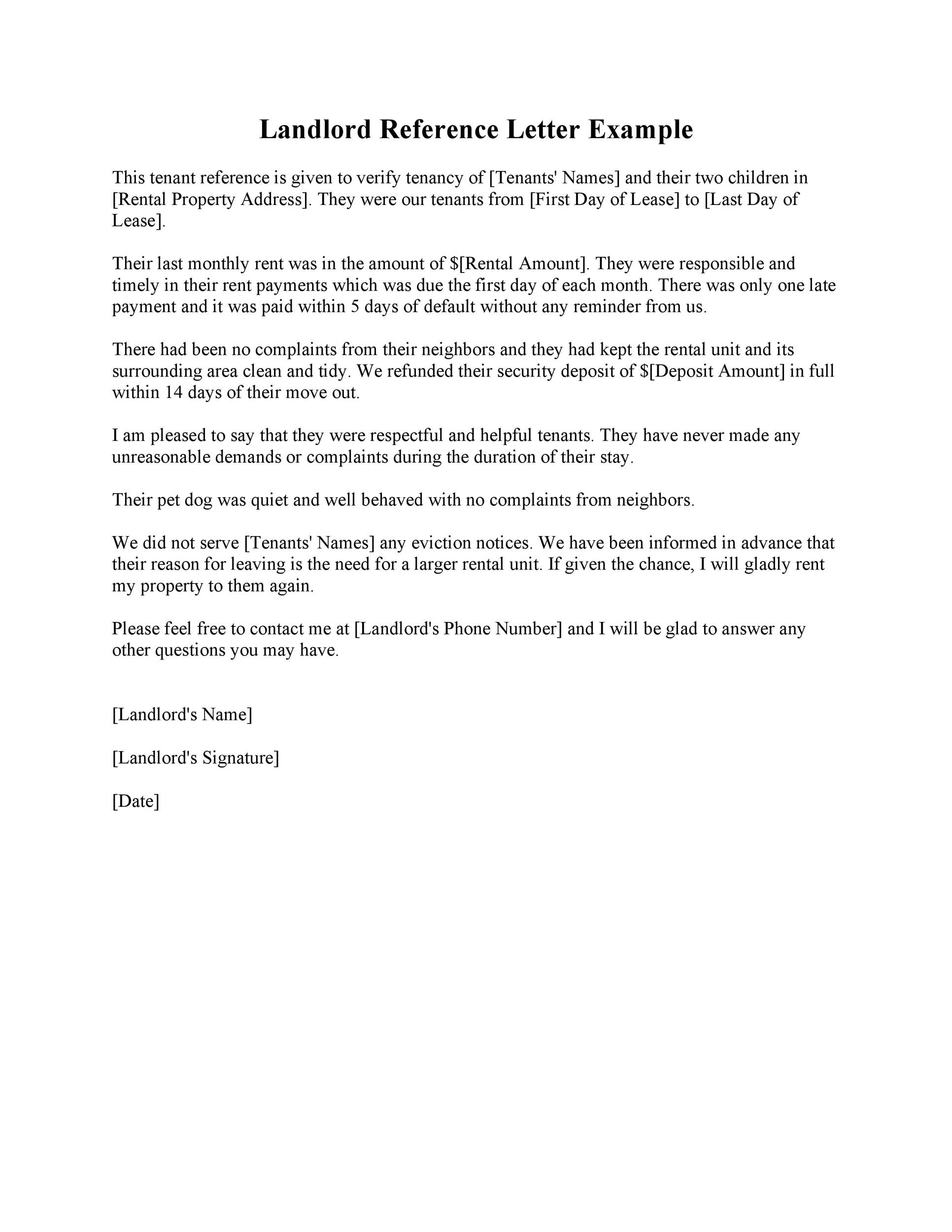 Free landlord reference letter 09