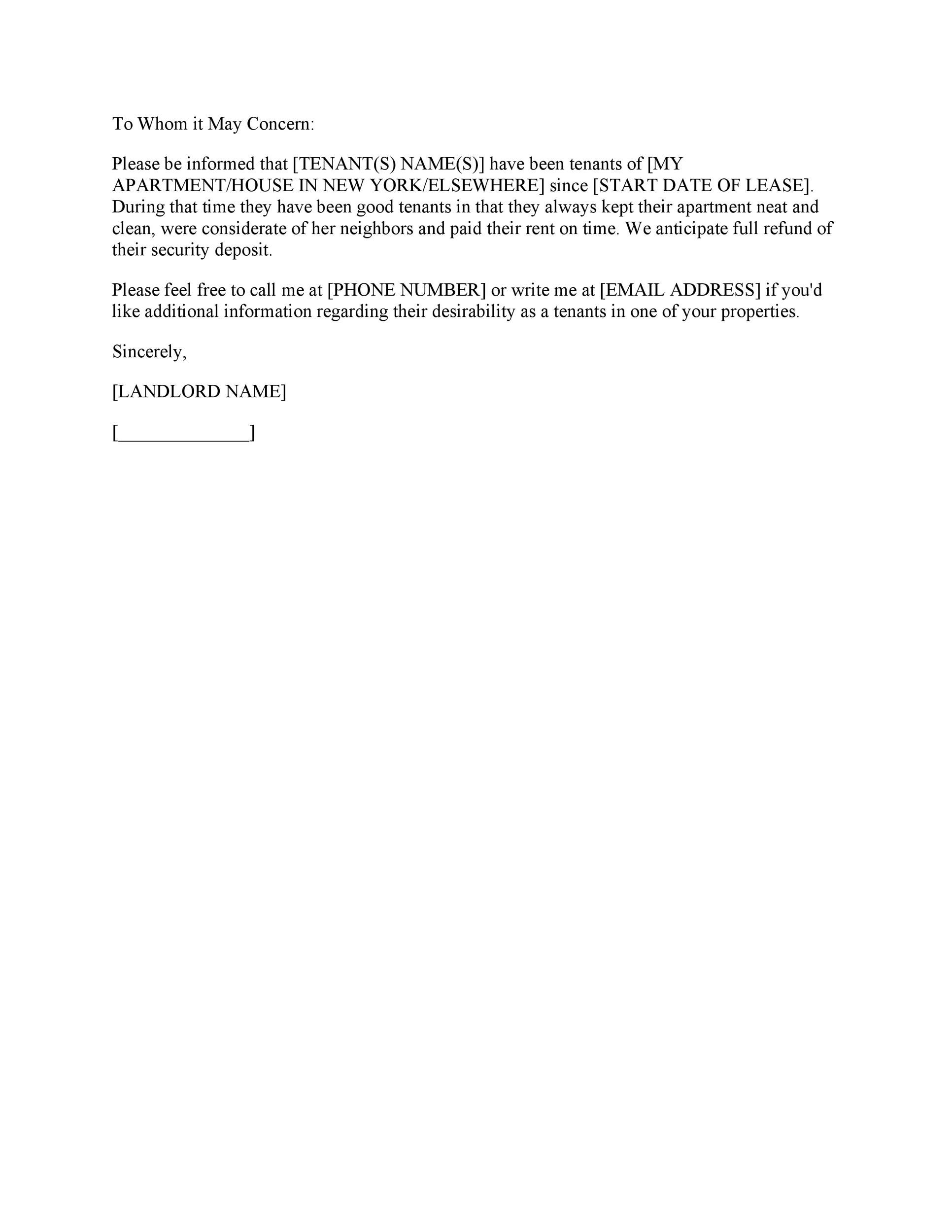 Free landlord reference letter 18