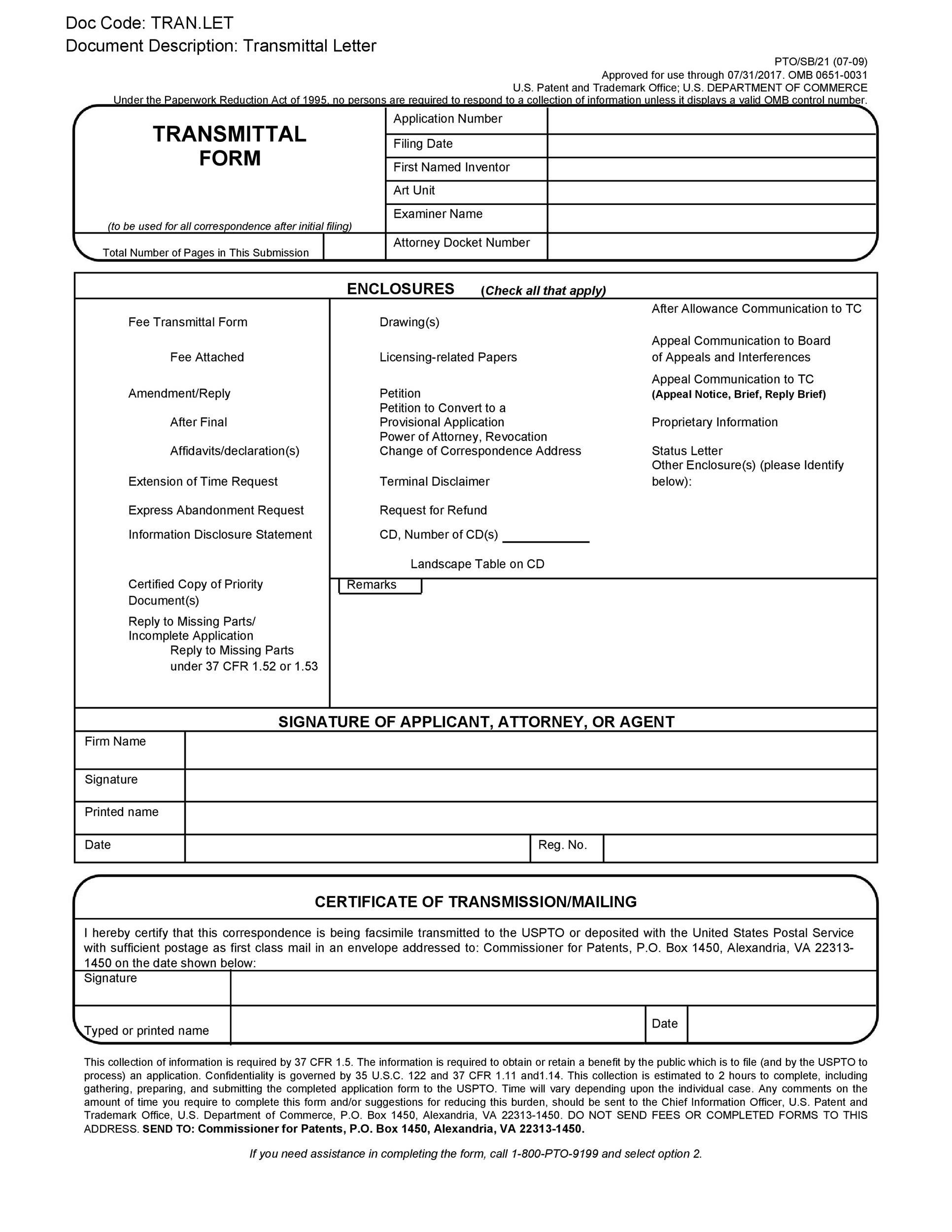 Free letter of transmittal template 13