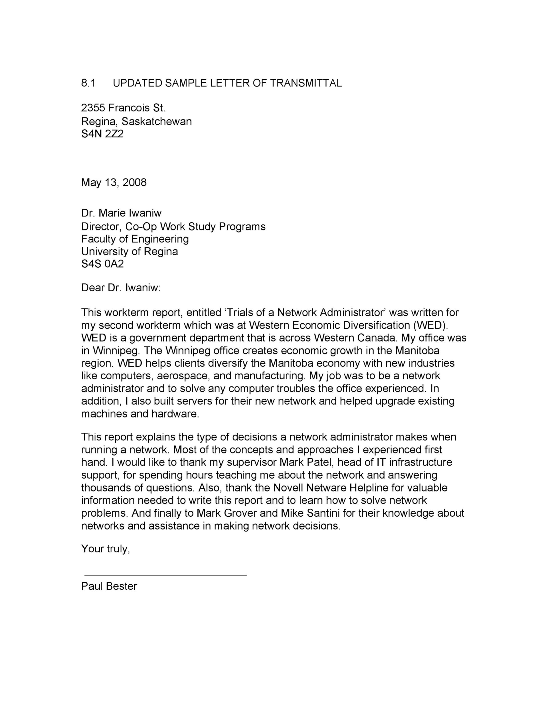 Letter Of Transmittal Engineering from templatelab.com