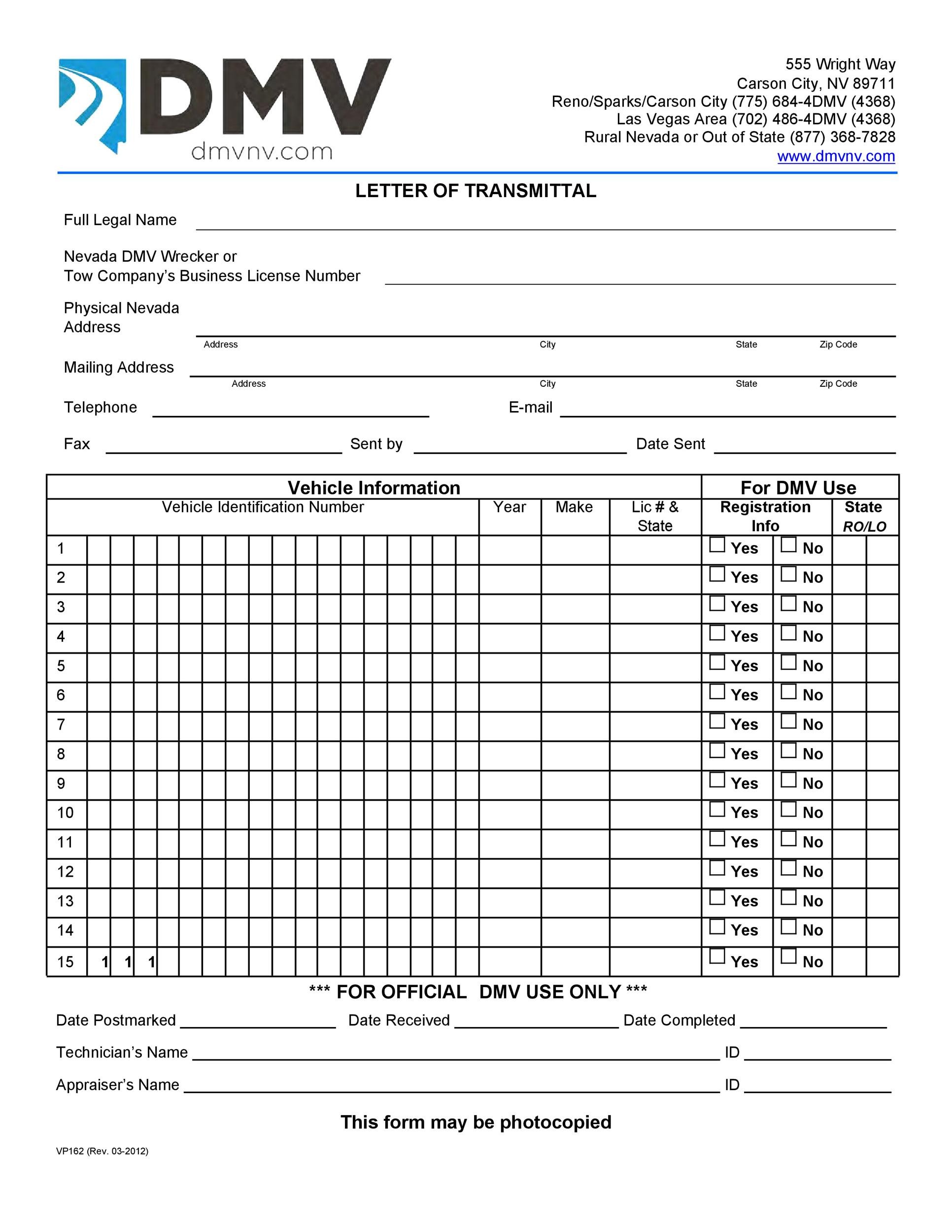 Free letter of transmittal template 17