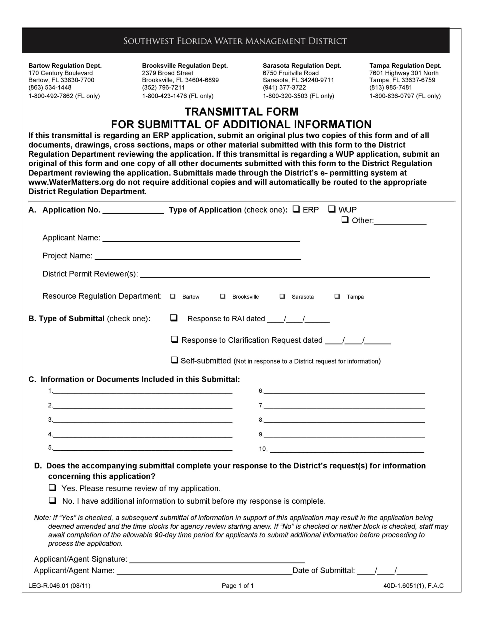Free letter of transmittal template 20