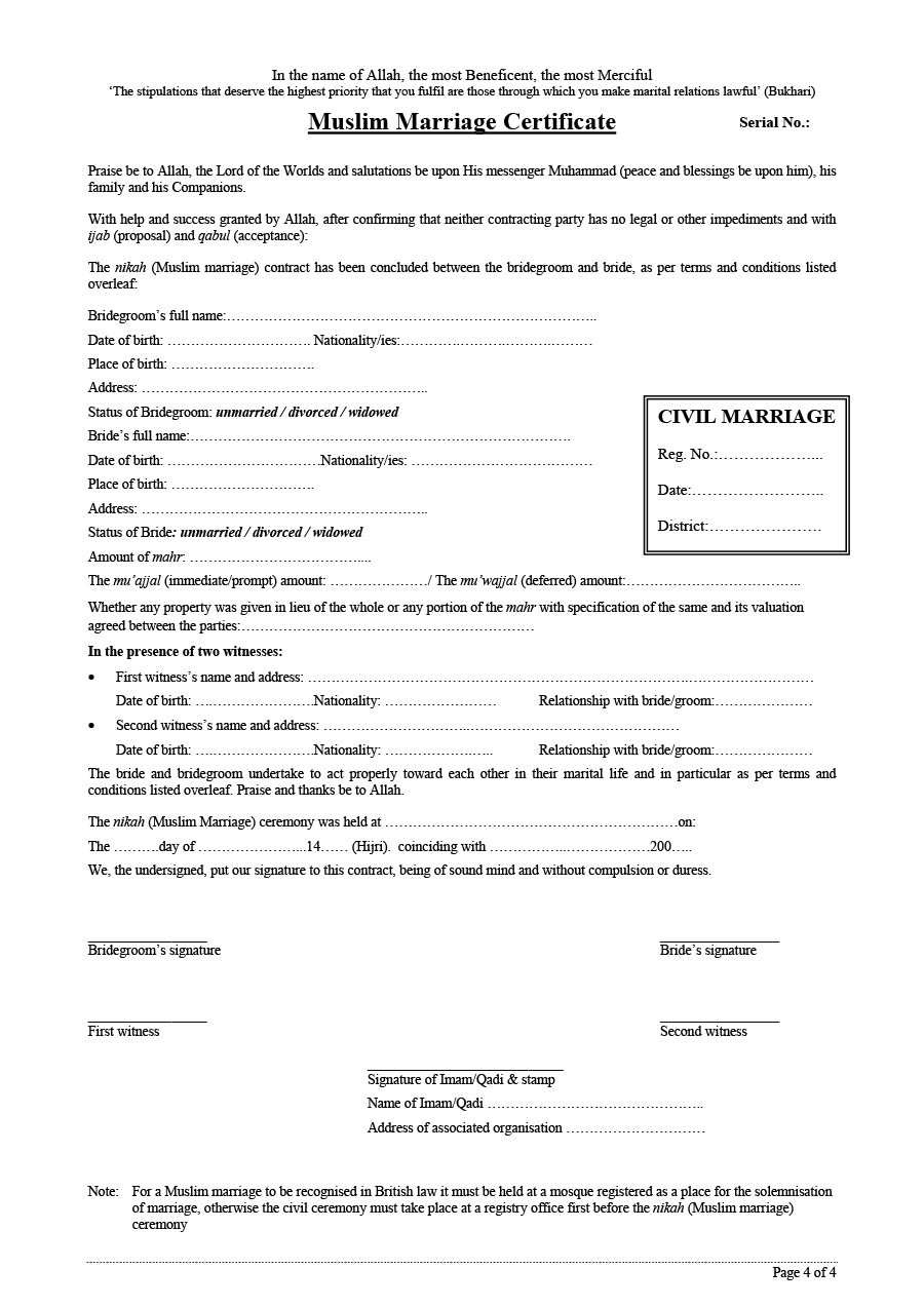 Free marriage contract template 03