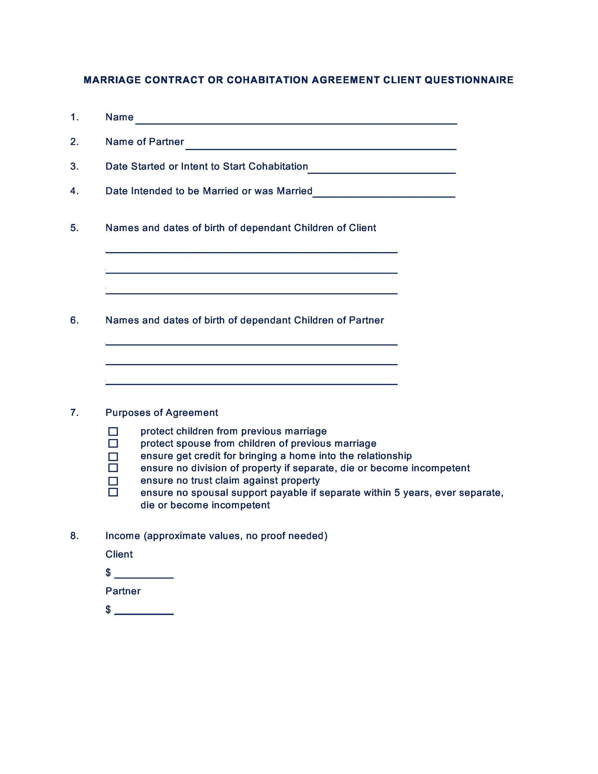 Free marriage contract template 12