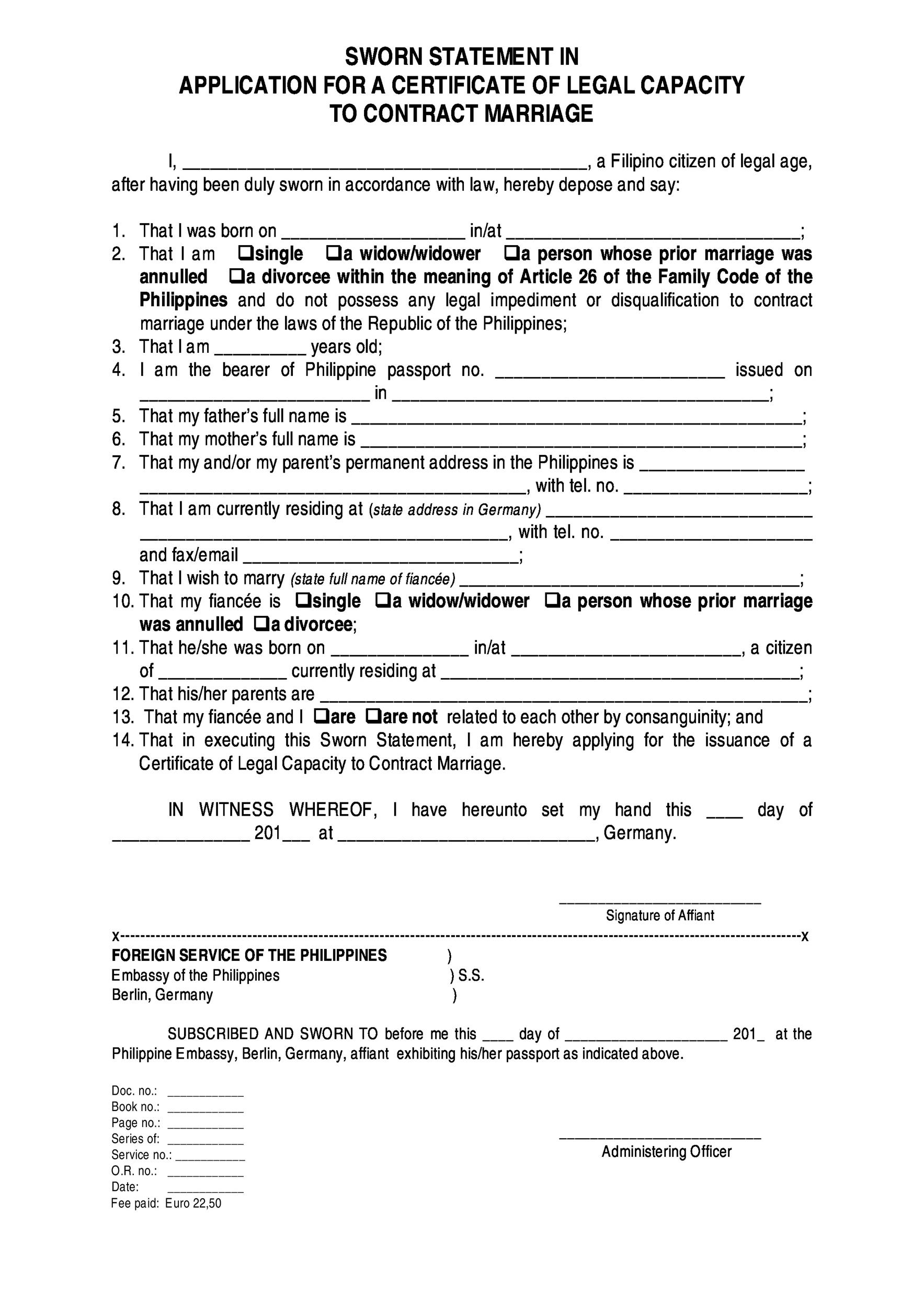 Free marriage contract template 14
