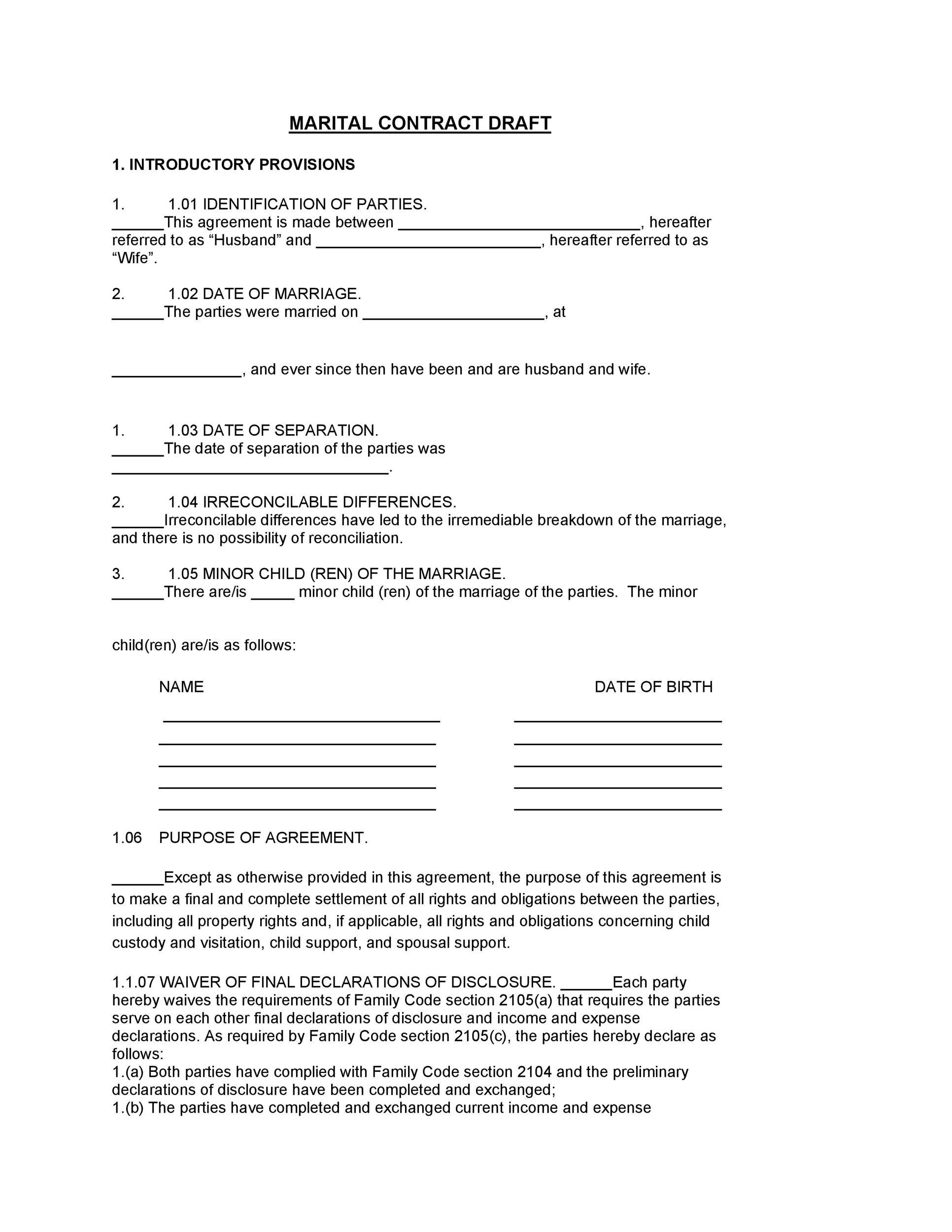 Free marriage contract template 17