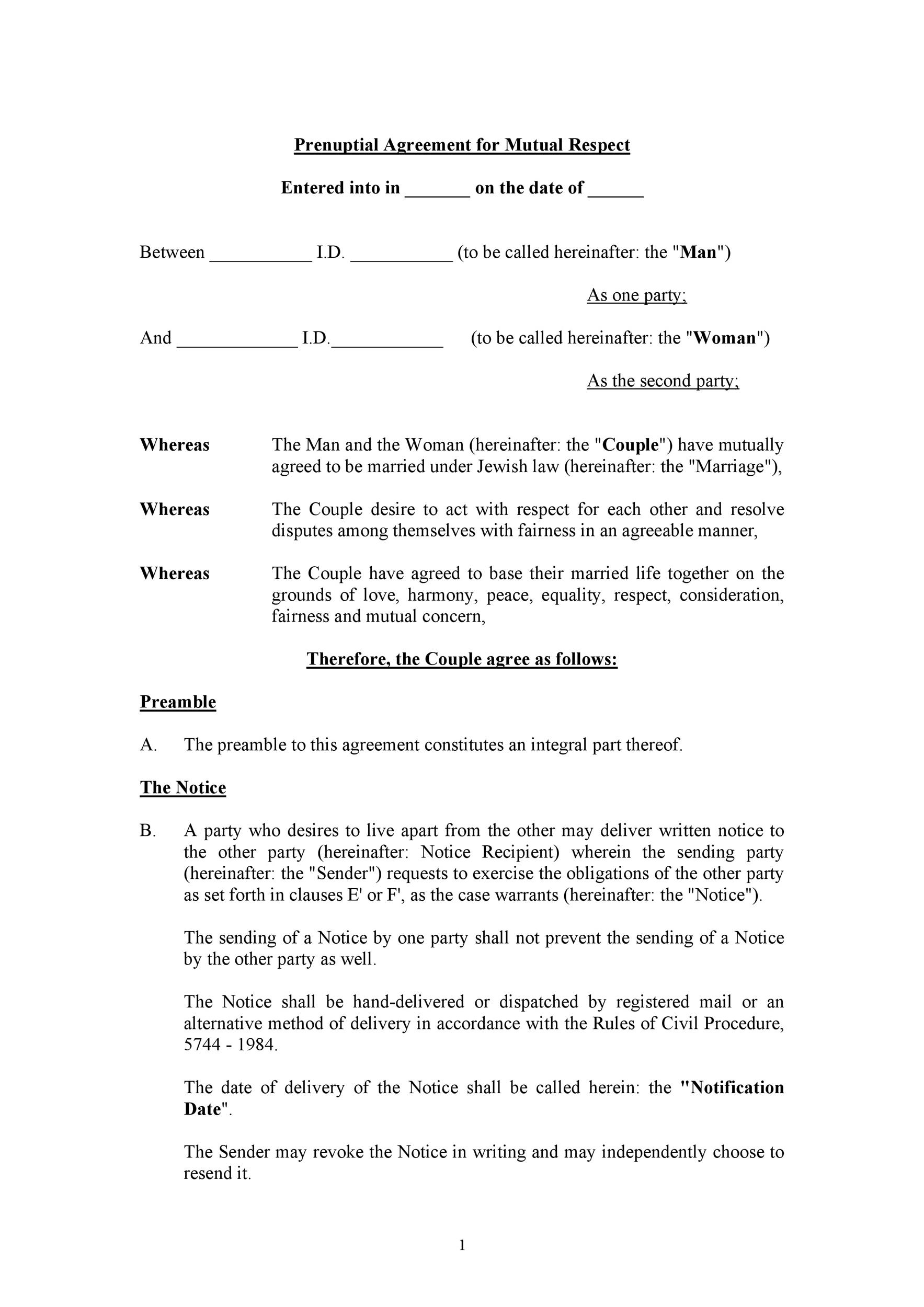 Free marriage contract template 21