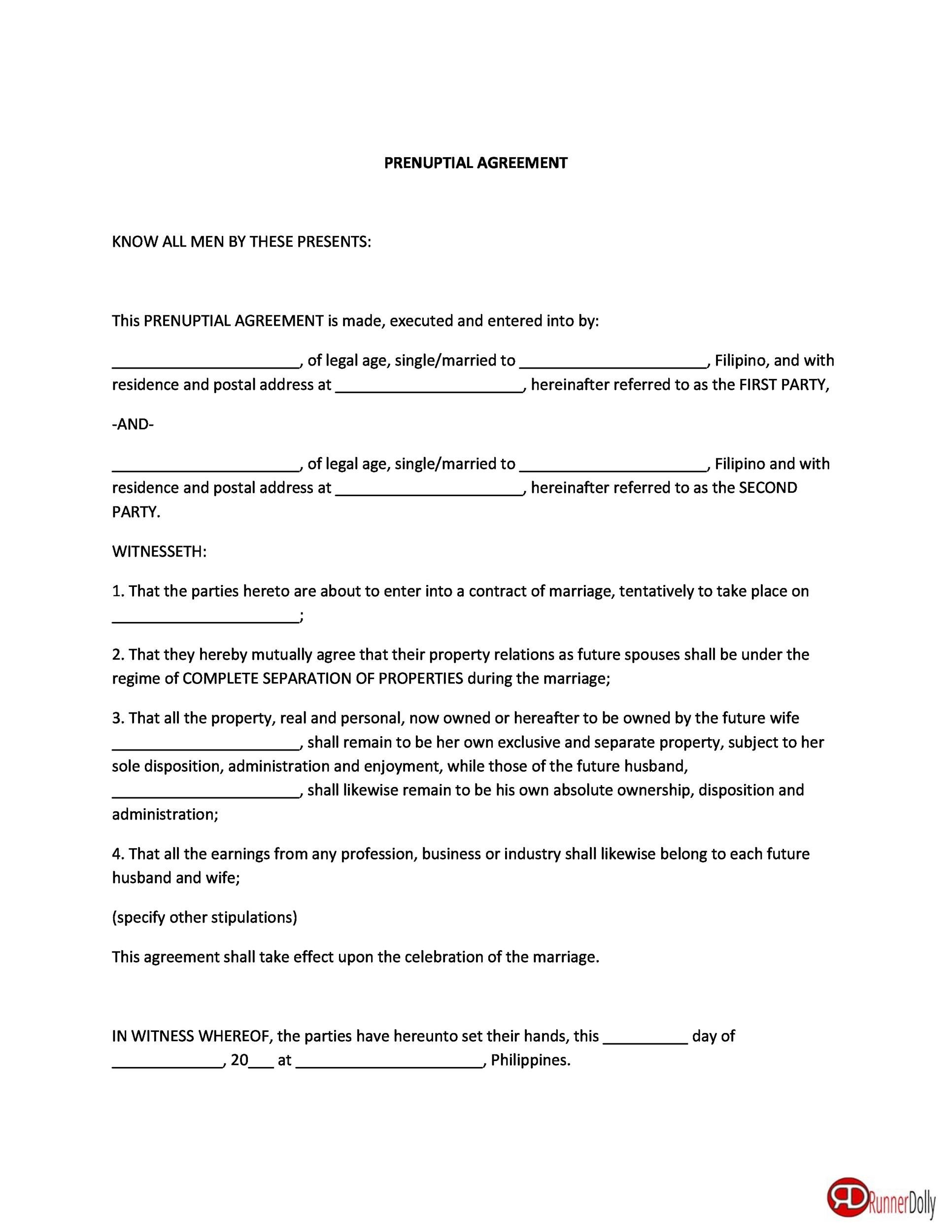 Free marriage contract template 24