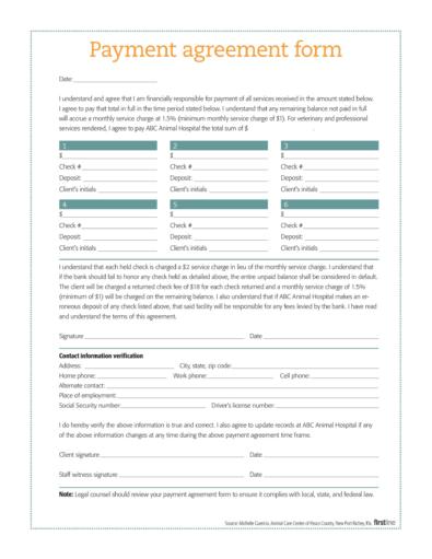Payment Agreement Templates