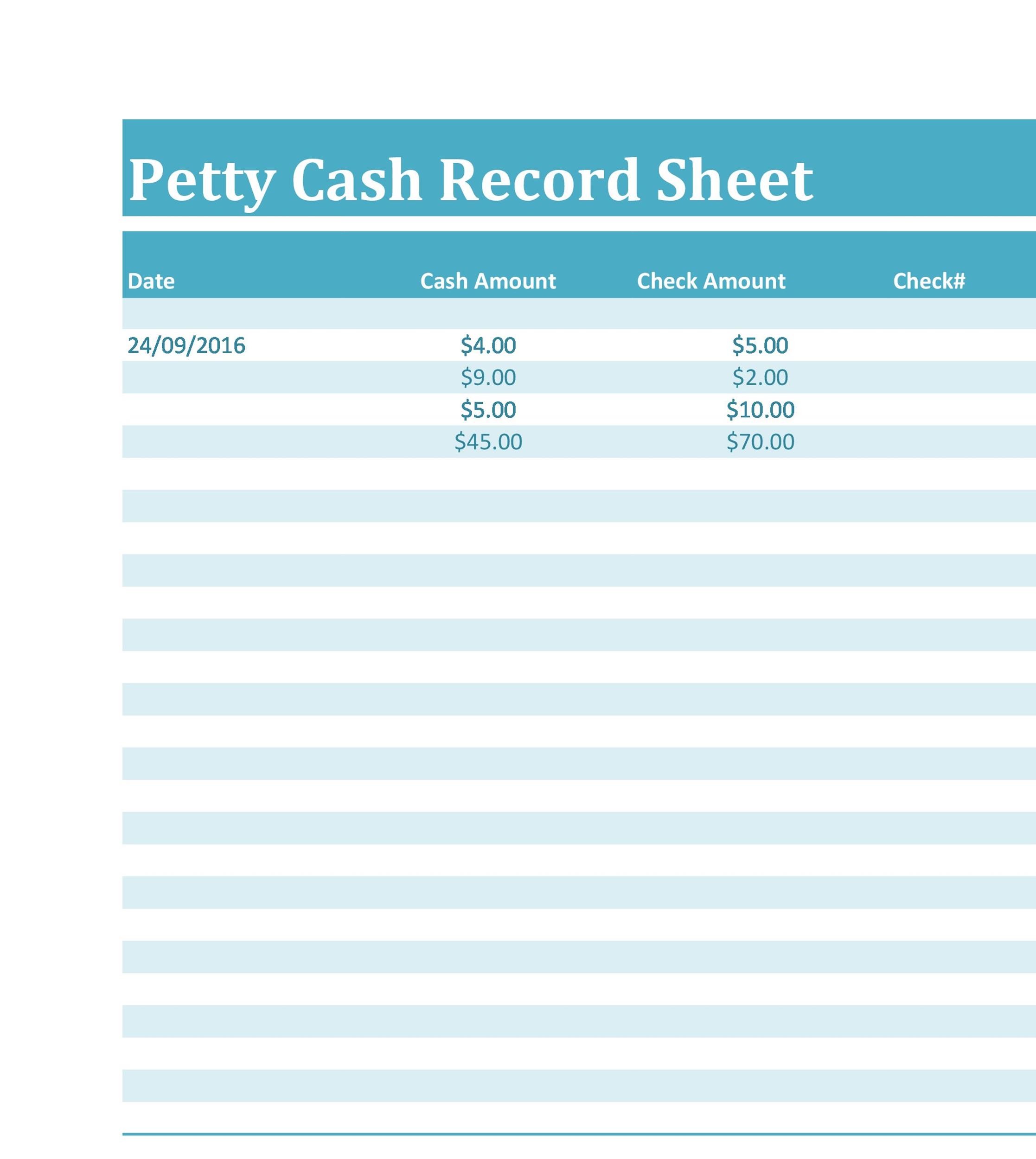 40 Petty Cash Log Templates Forms Excel PDF Word ᐅ TemplateLab