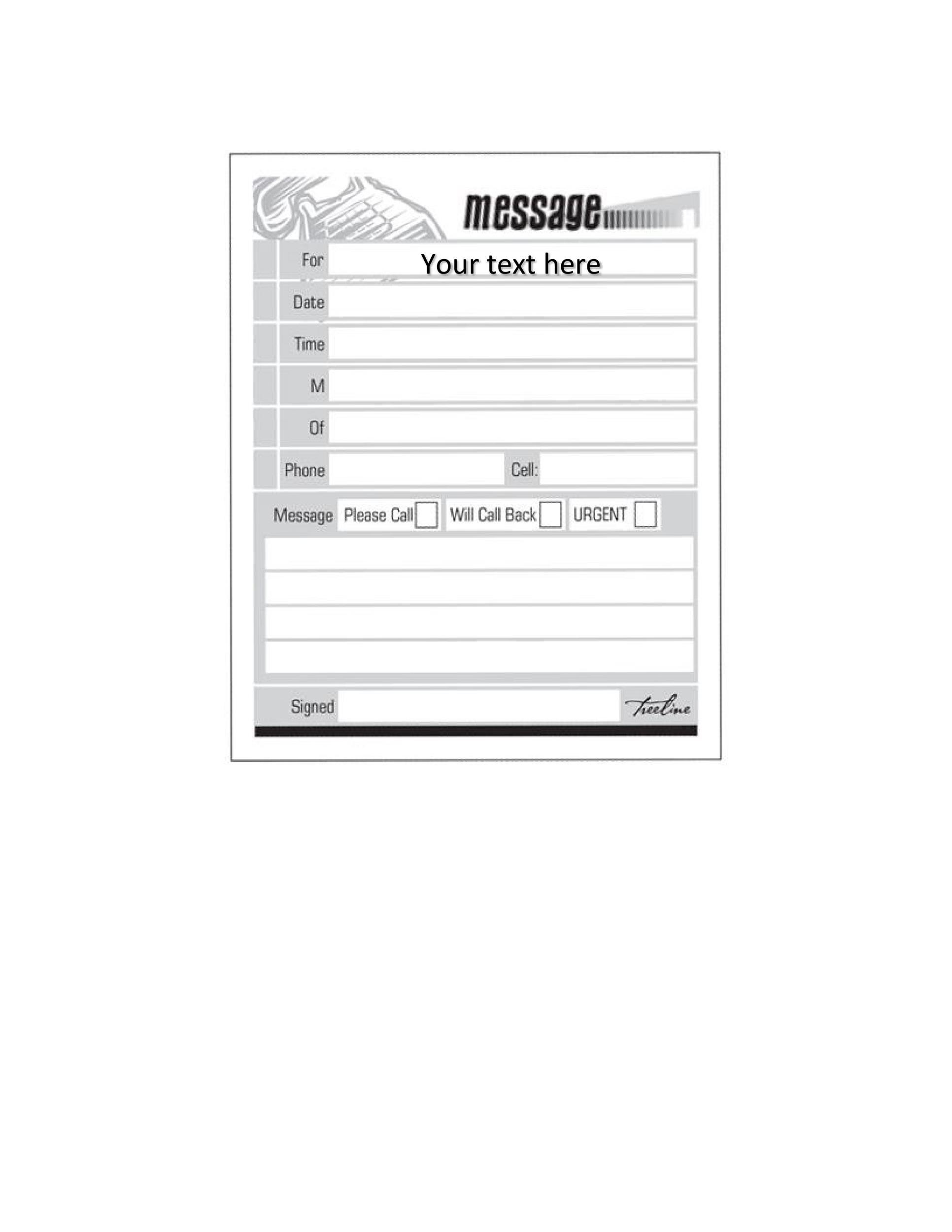 Free phone message template 24