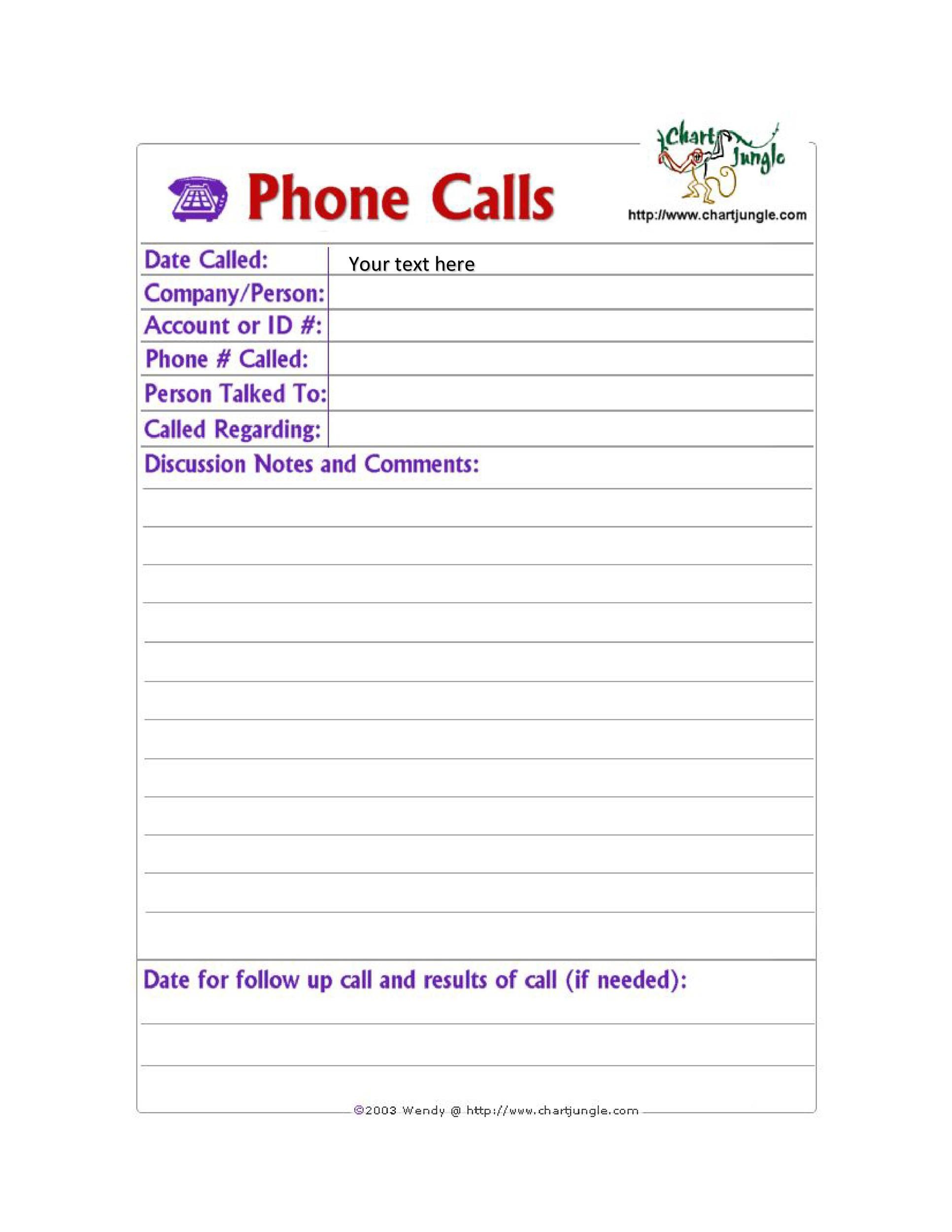 Printable Phone Message Template Word