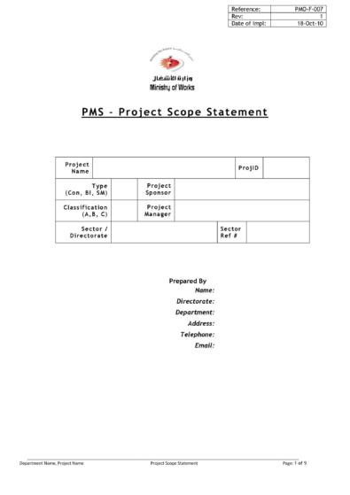43 Project Scope Statement Templates & Examples ᐅ TemplateLab