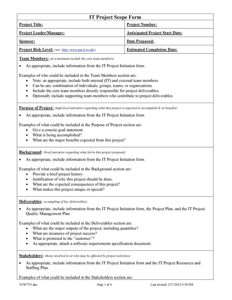 43 Project Scope Statement Templates & Examples ᐅ TemplateLab