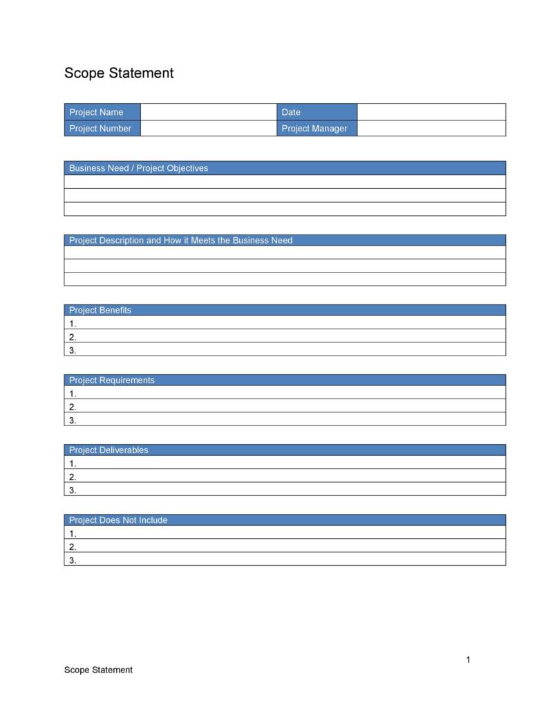 43 Project Scope Statement Templates & Examples ᐅ TemplateLab