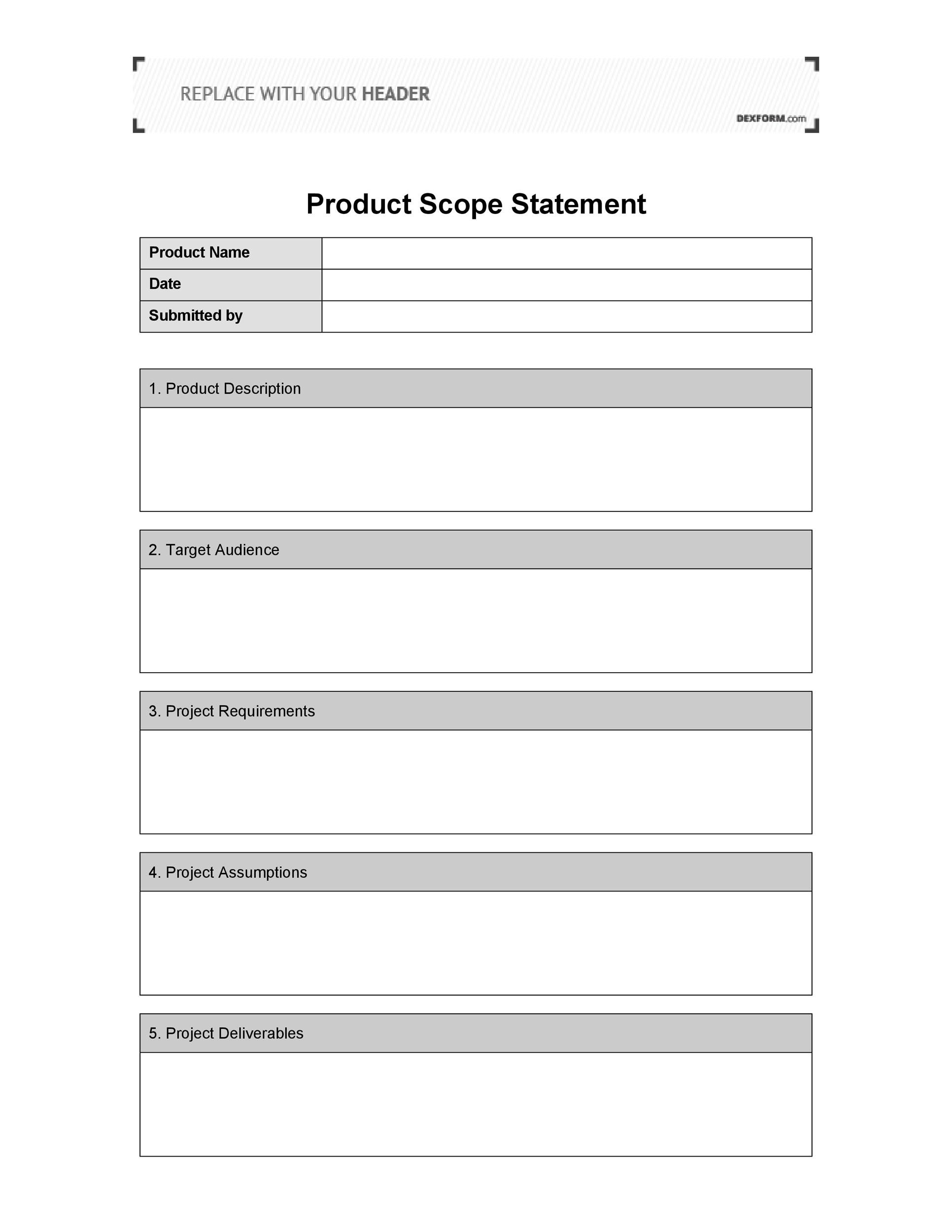 Project Scope Statement Templates 11  Free Word Excel PDF Formats