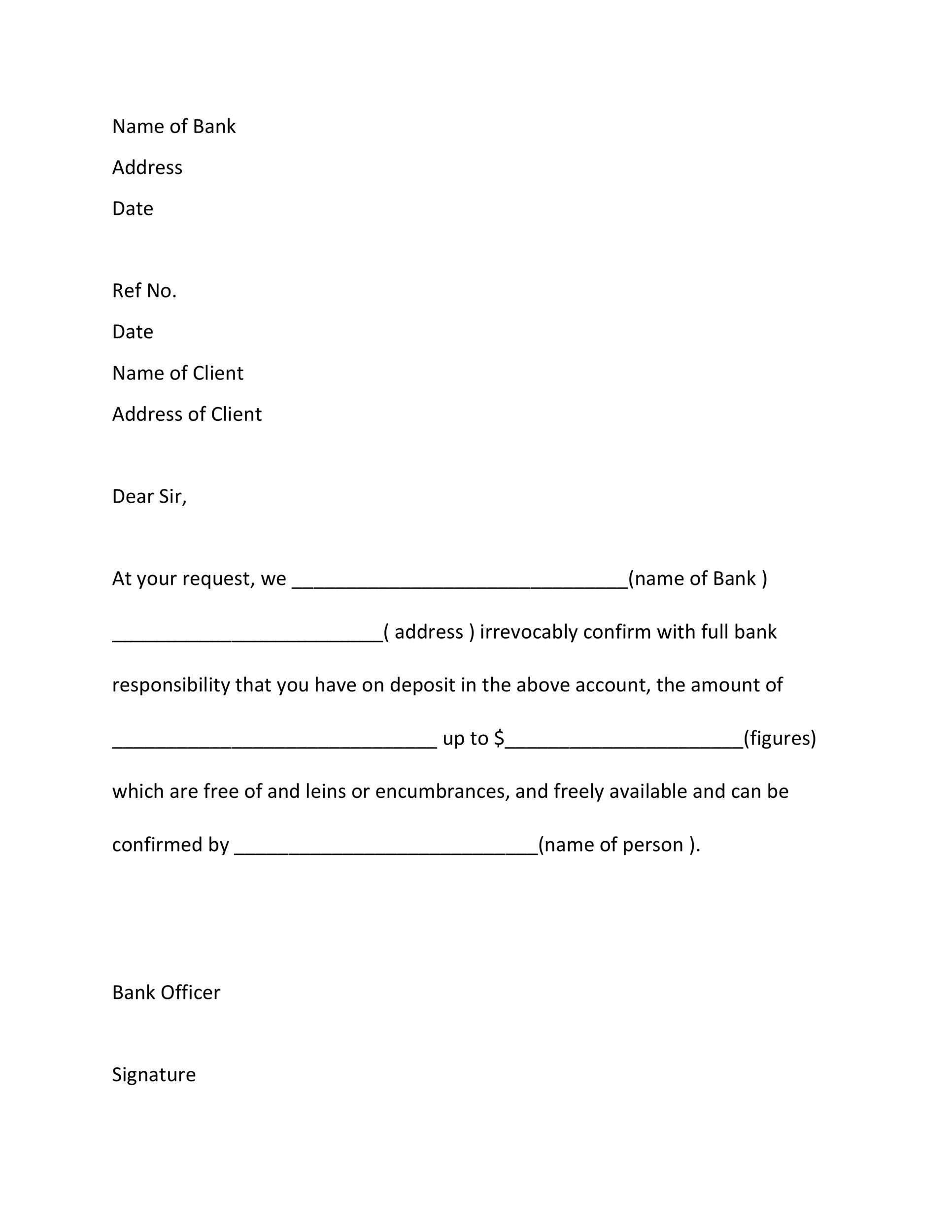 Free proof of funds letter template 14