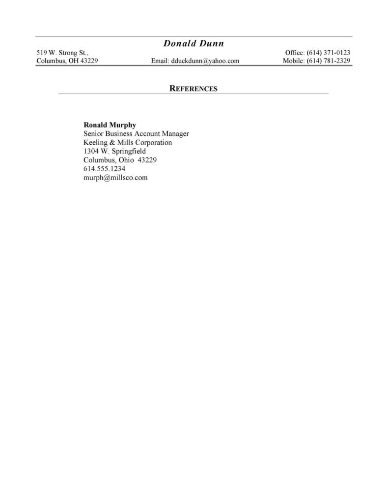 40 Professional Reference Page / Sheet Templates ᐅ TemplateLab