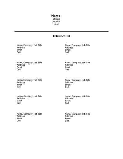 40 Professional Reference Page / Sheet Templates ᐅ TemplateLab