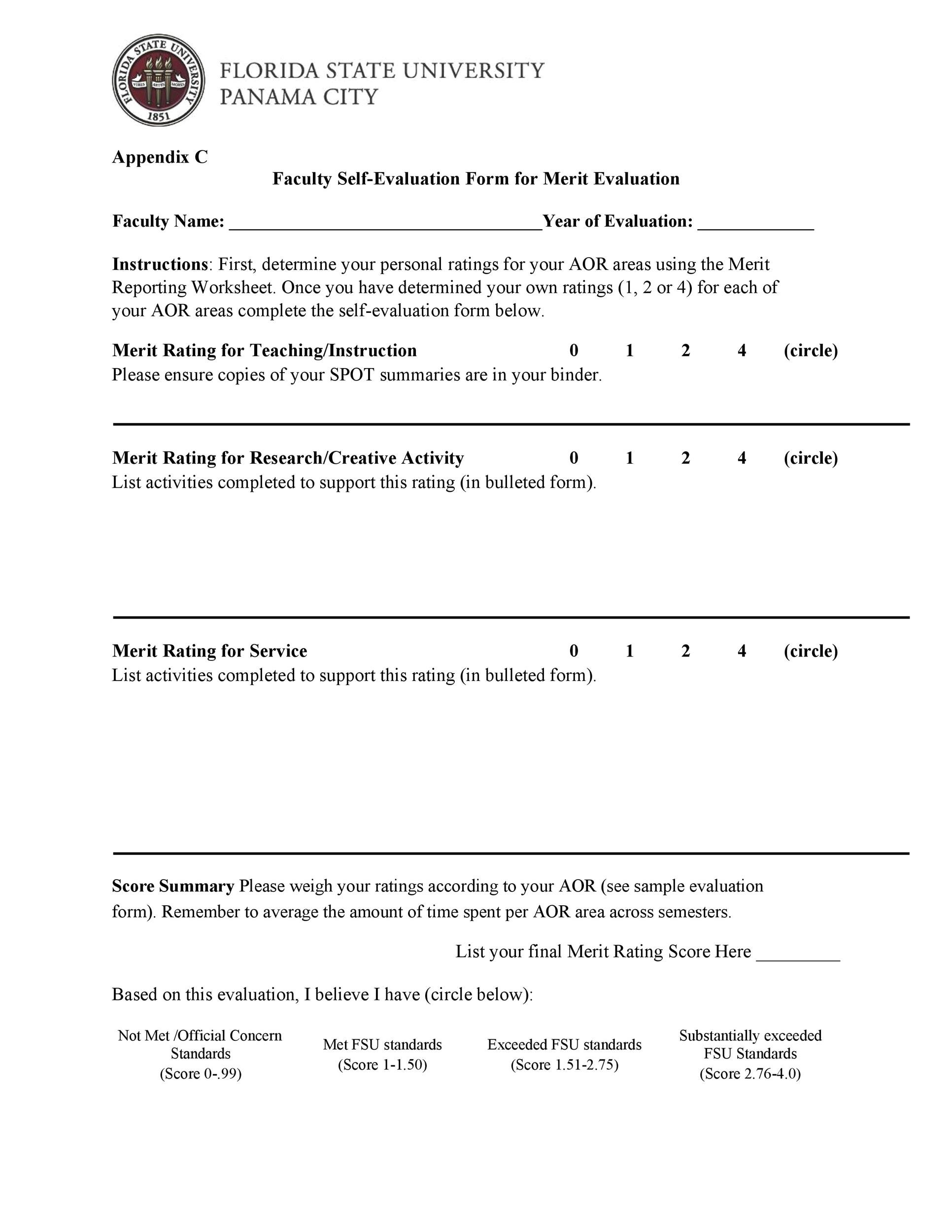 Free self evaluation examples 29