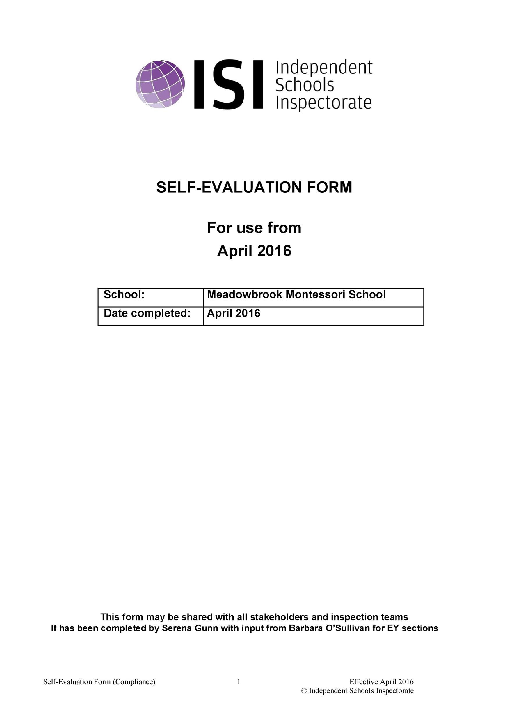 Free self evaluation examples 44