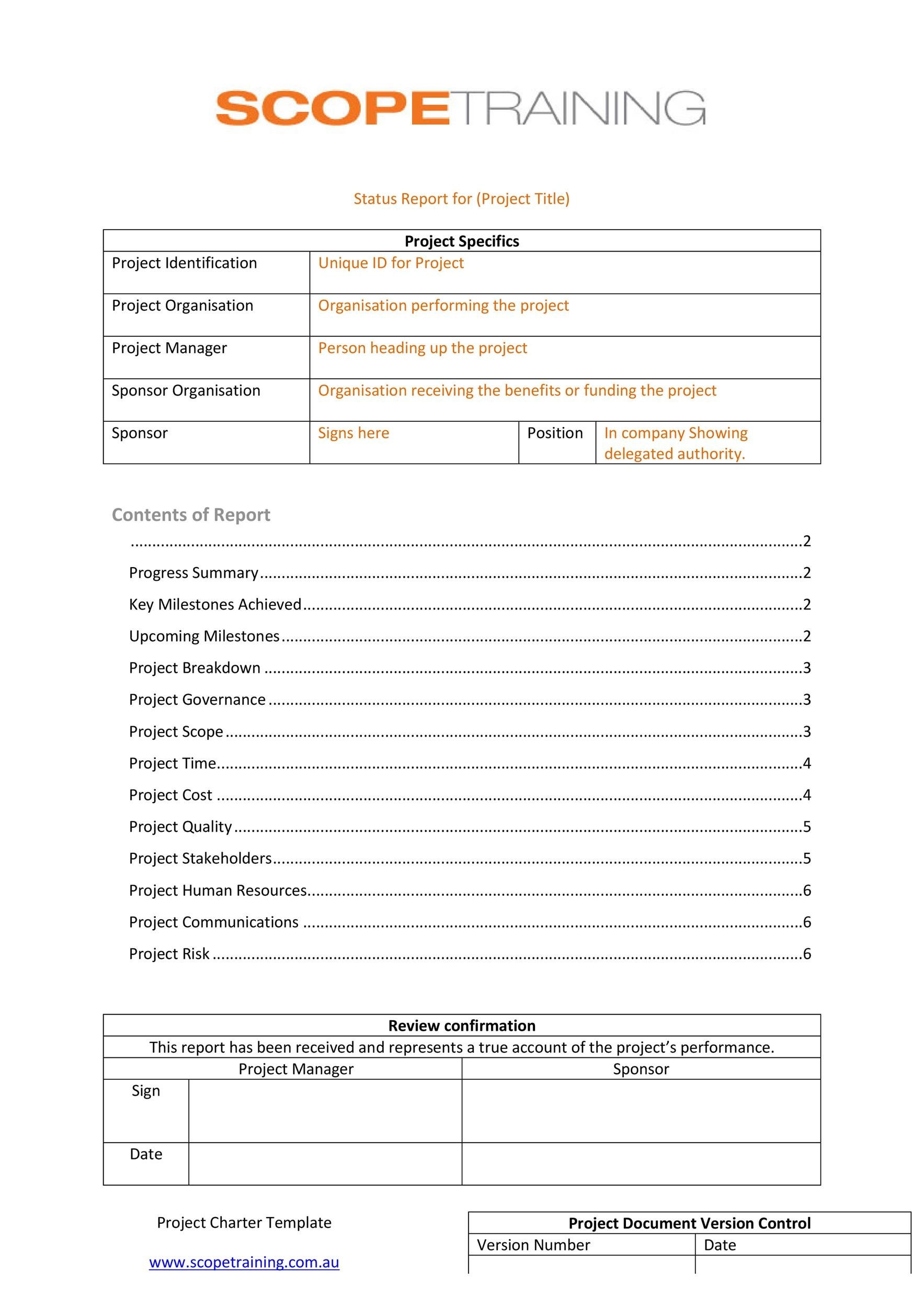 Status Report Template Word from templatelab.com