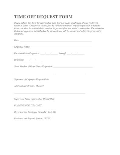 40 Effective Time Off Request Forms Templates ᐅ TemplateLab 40 Effective Time Off Request Forms Templates ᐅ TemplateLab