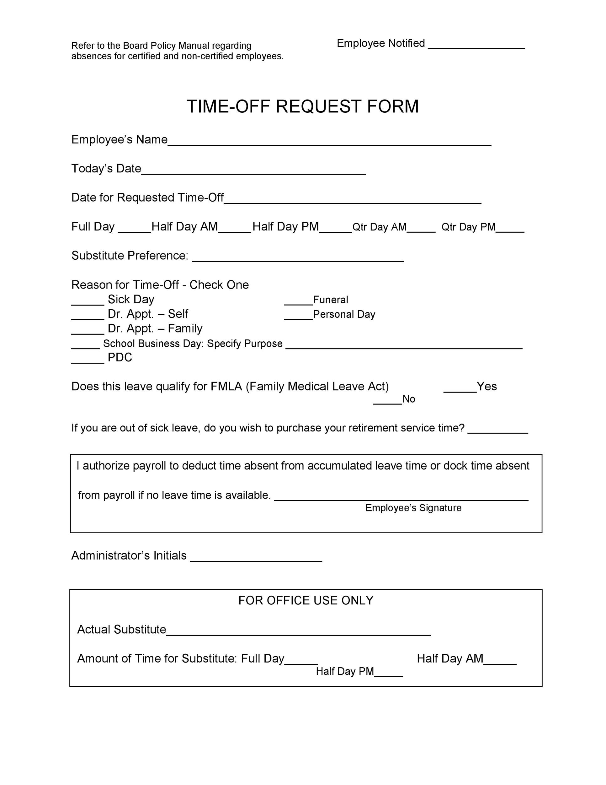 40+ Effective Time Off Request Forms & Templates Template Lab