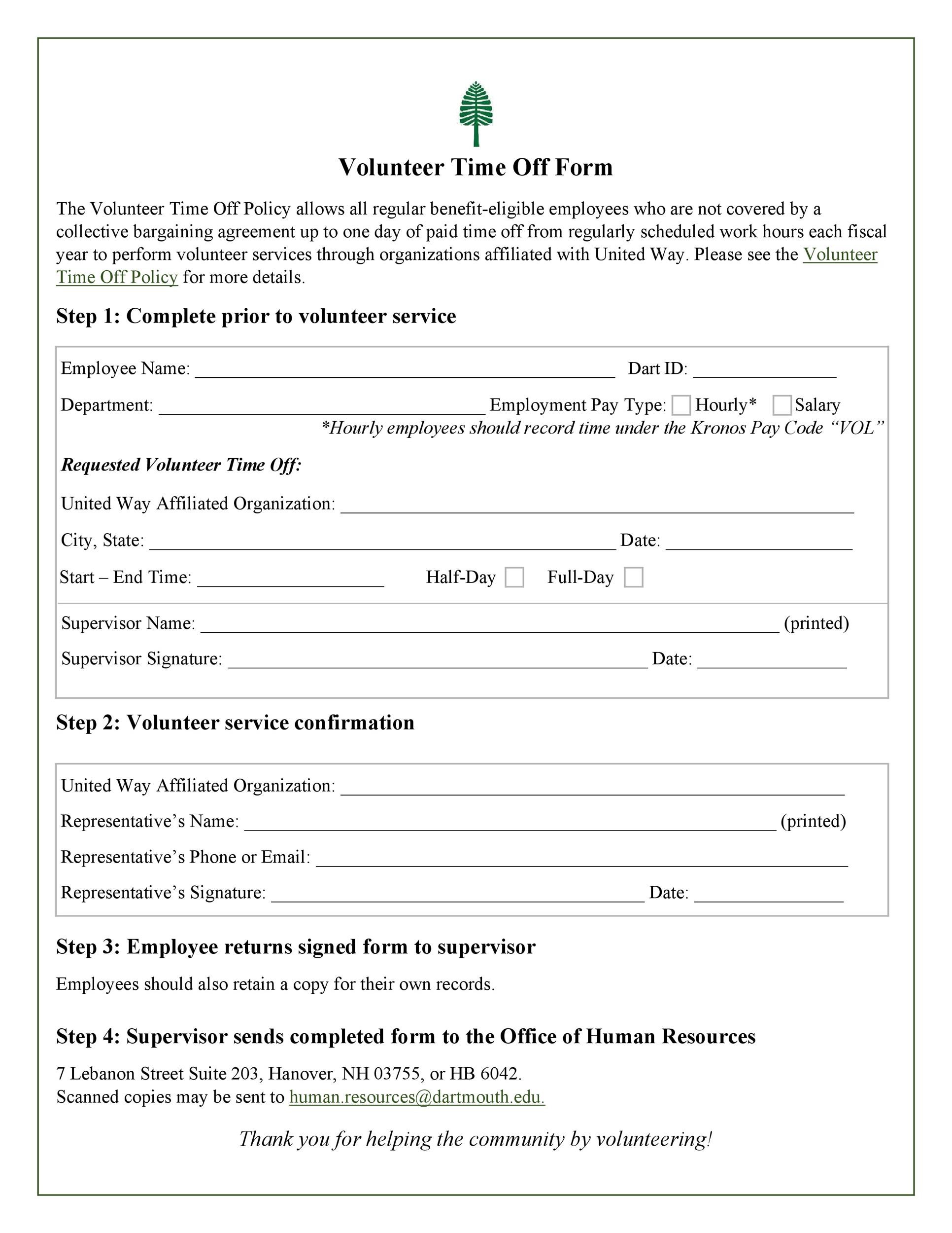 Free time off request form template 27