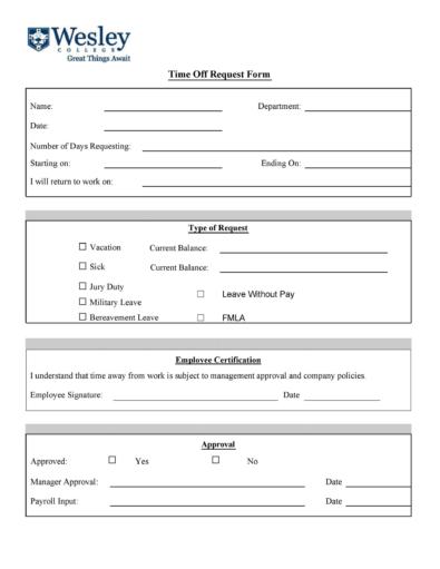 40  Effective Time Off Request Forms Templates ᐅ TemplateLab
