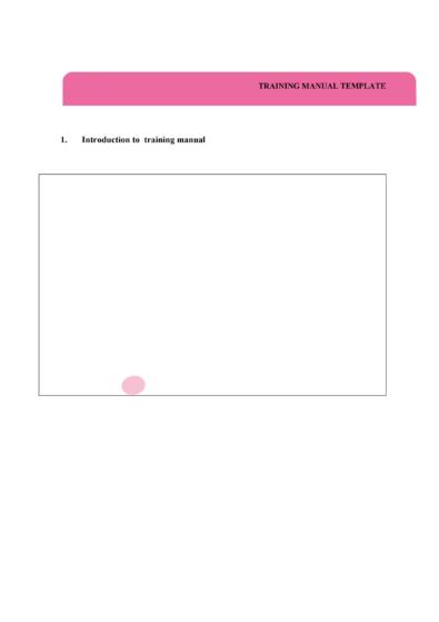 Training Manual - 40+ Free Templates & Examples in MS Word