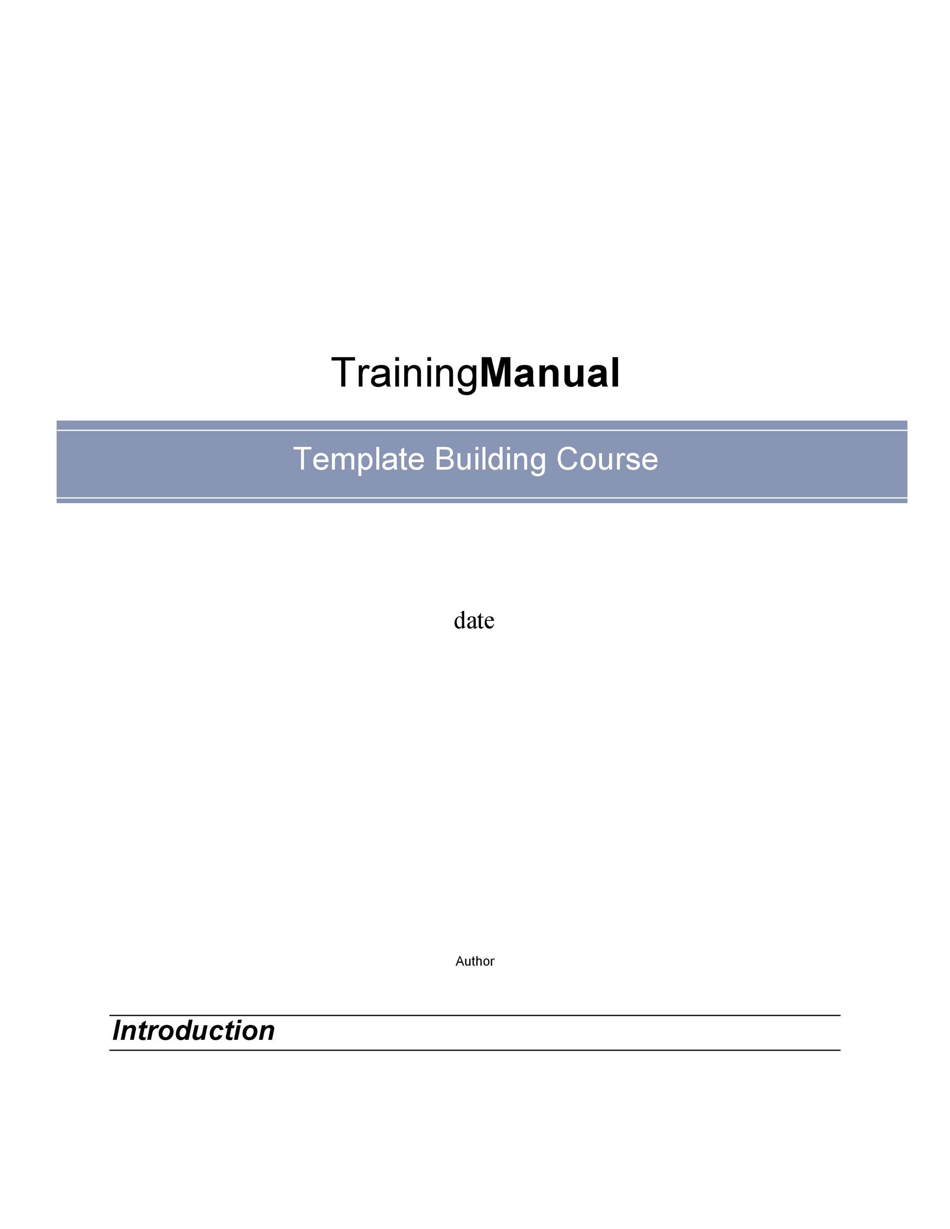 Free training manual template 18
