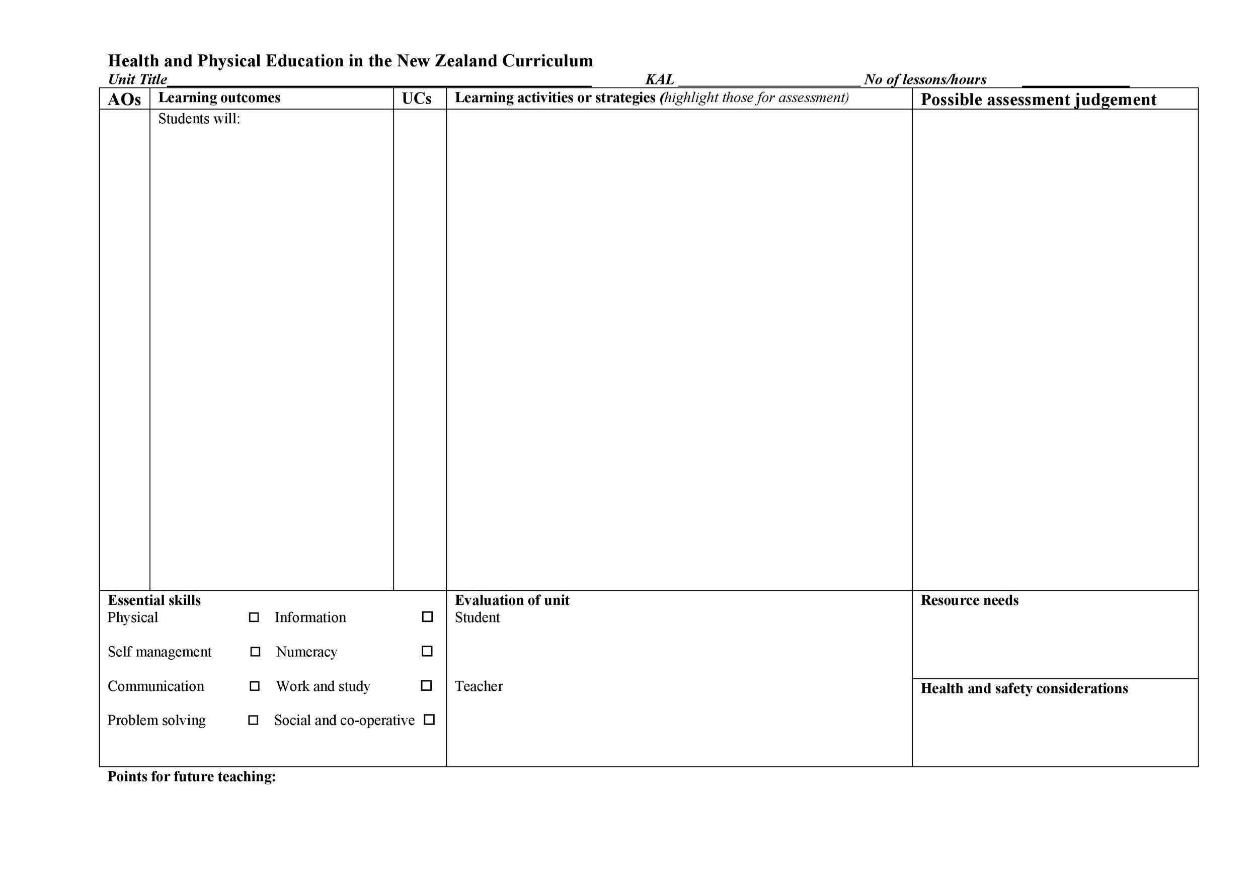 Phys Ed Lesson Plan Template from templatelab.com