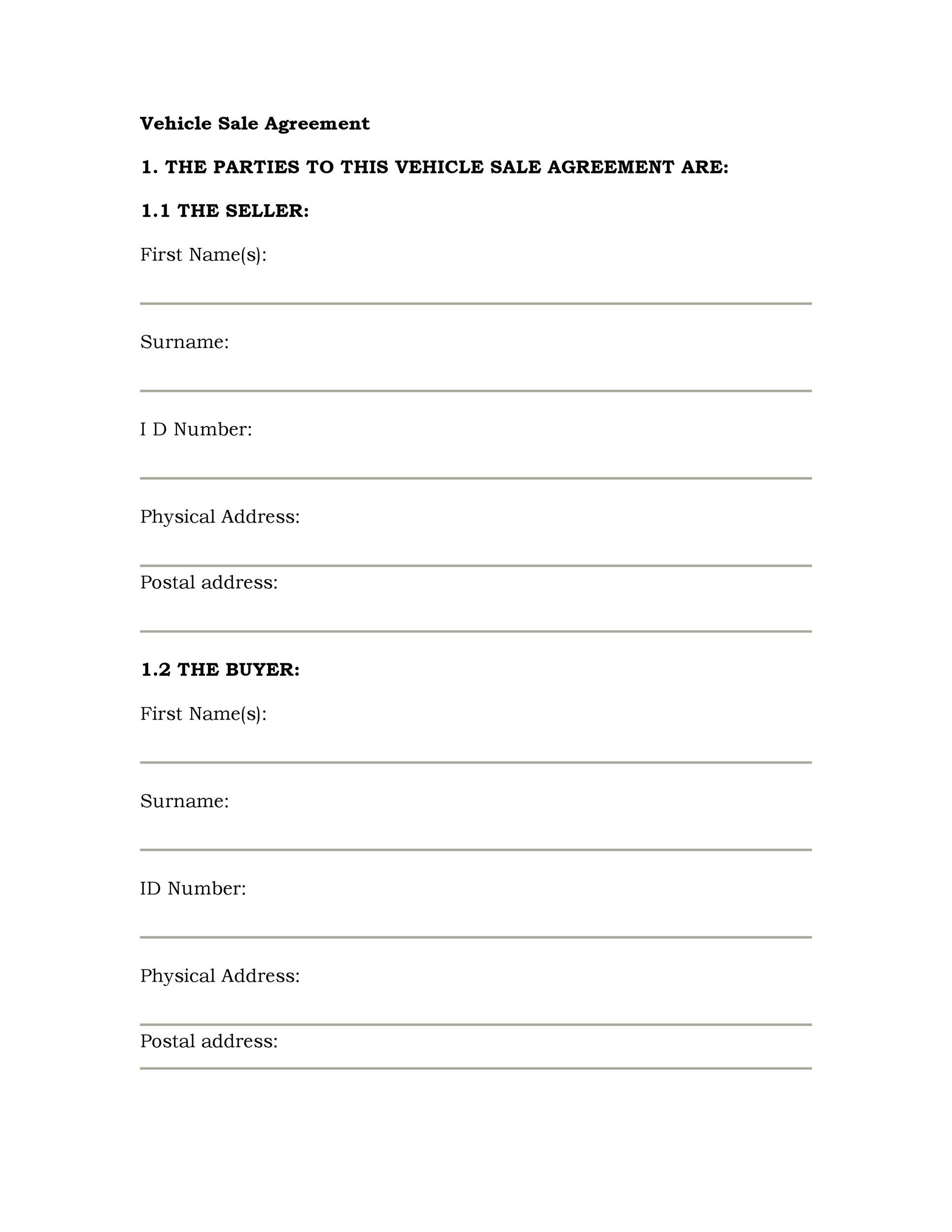 Free vehicle purchase agreement 17