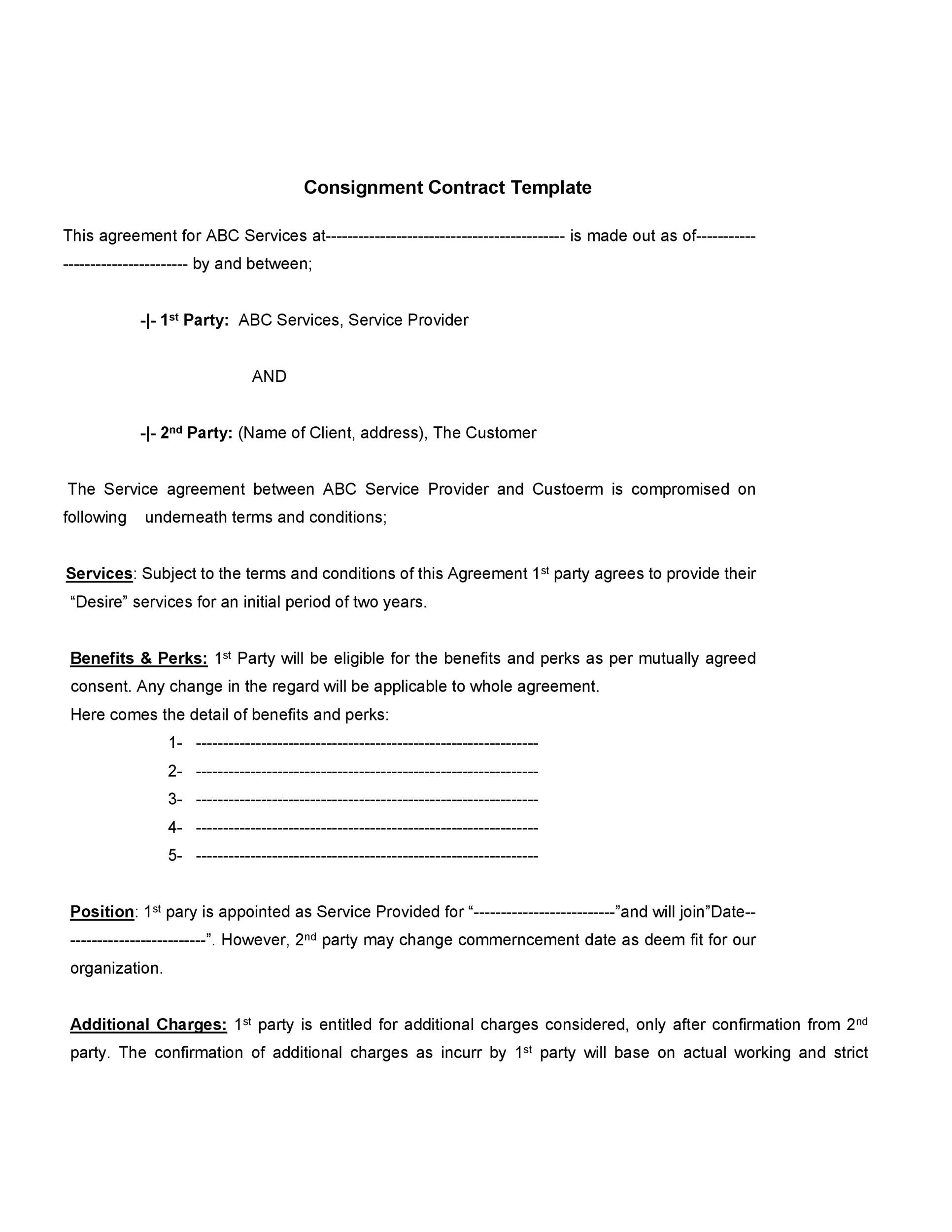40+ Best Consignment Agreement Templates & Forms ᐅ TemplateLab NCGo