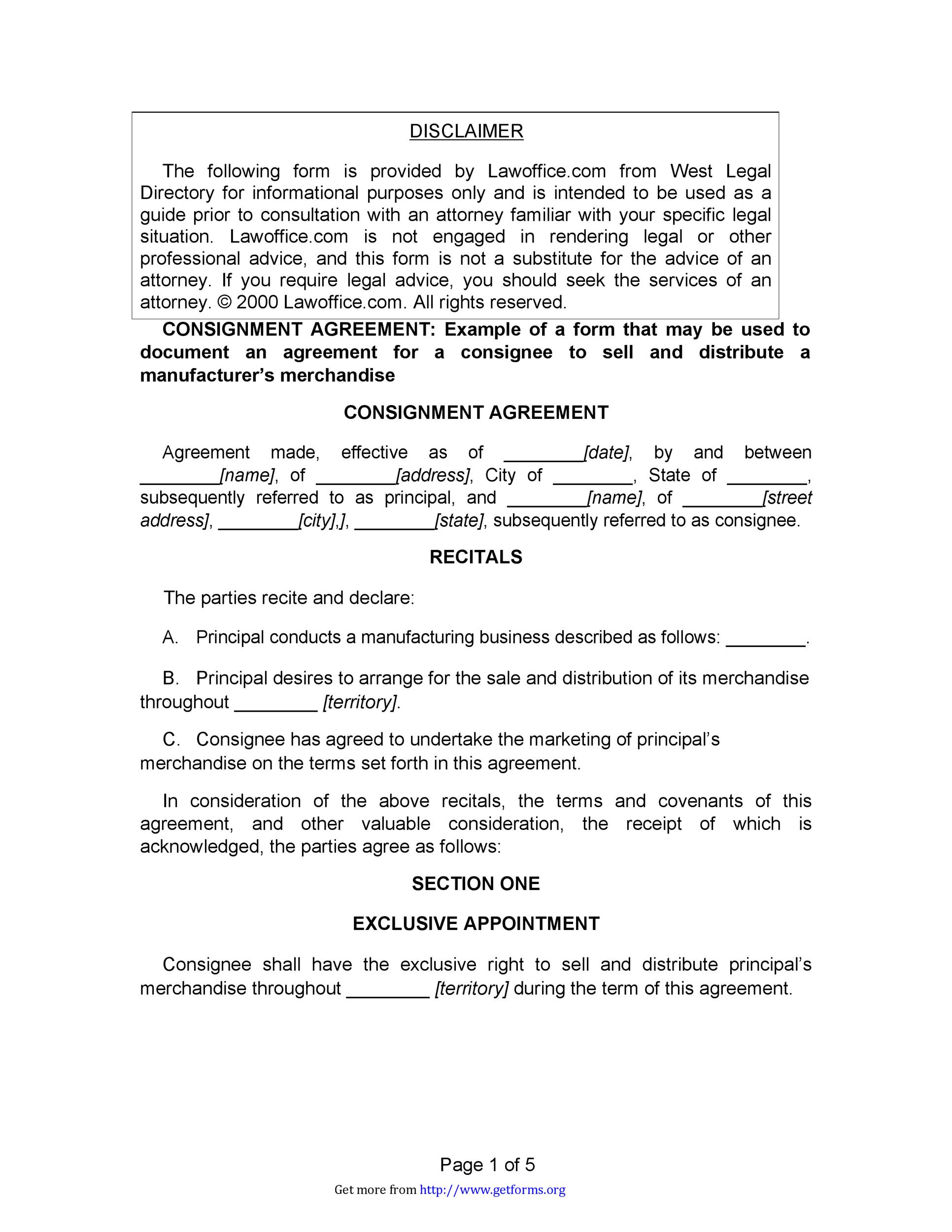 Free Consignment Agreement Template 10