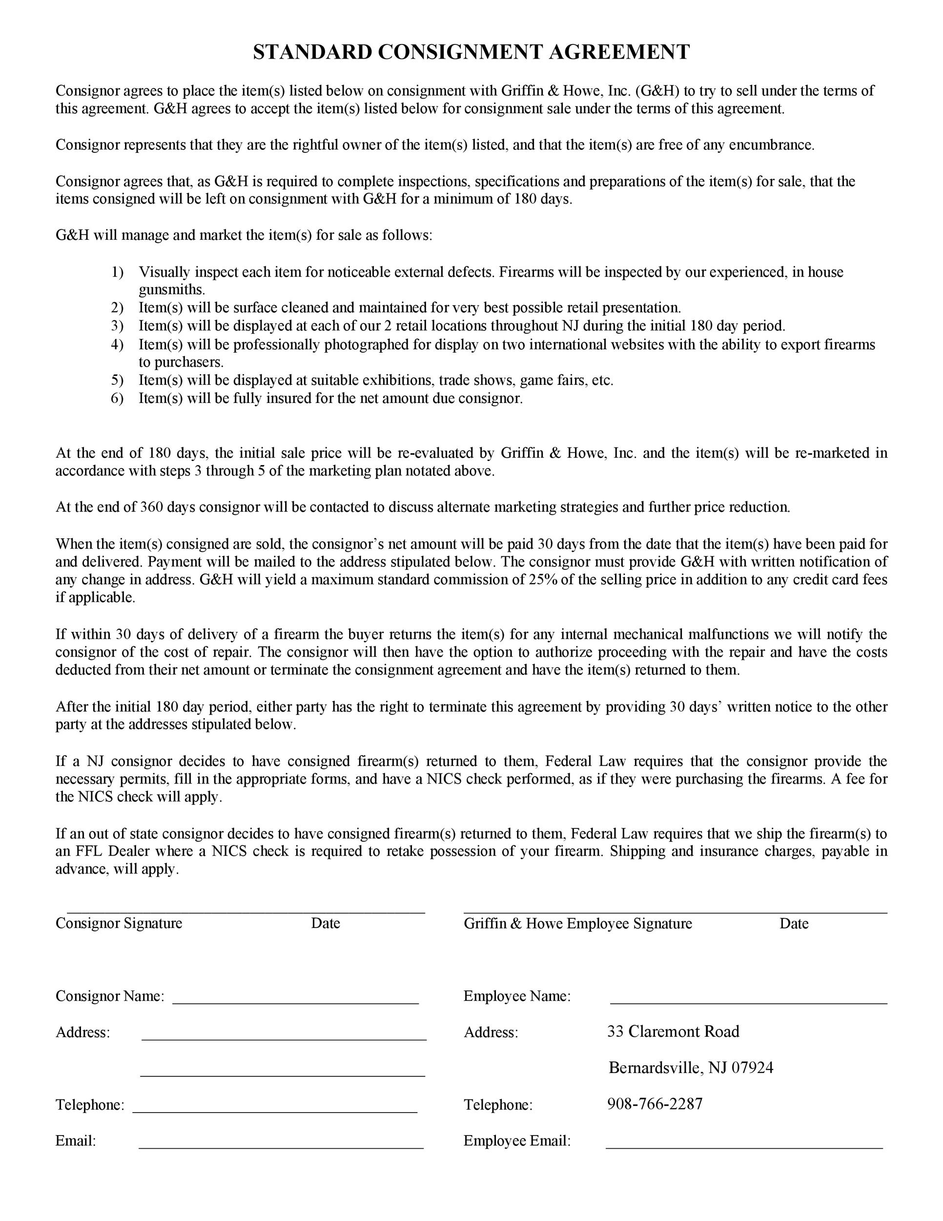 Free Consignment Agreement Template 13