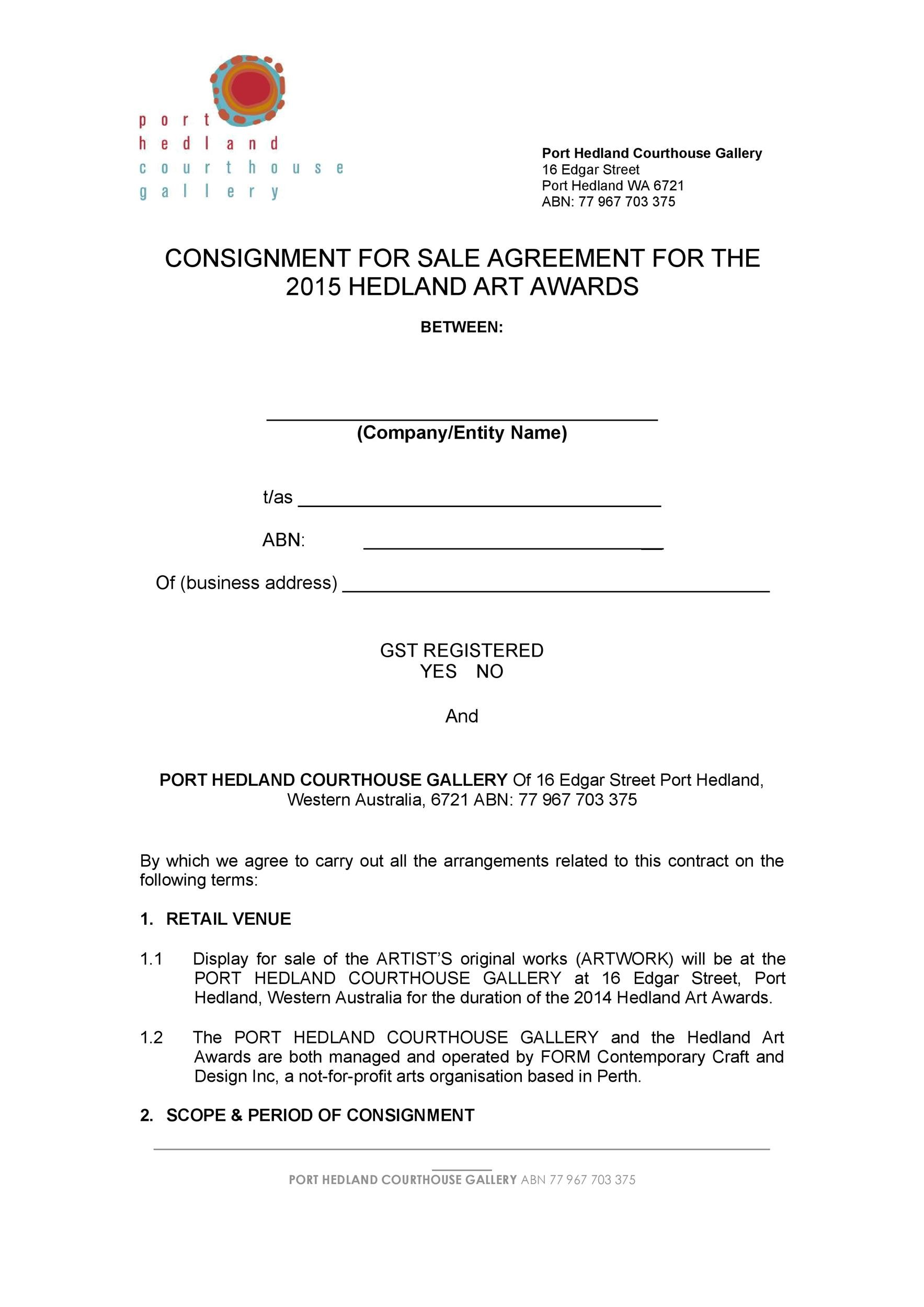 Modèle de contrat de consignation gratuit Agreement Template 24