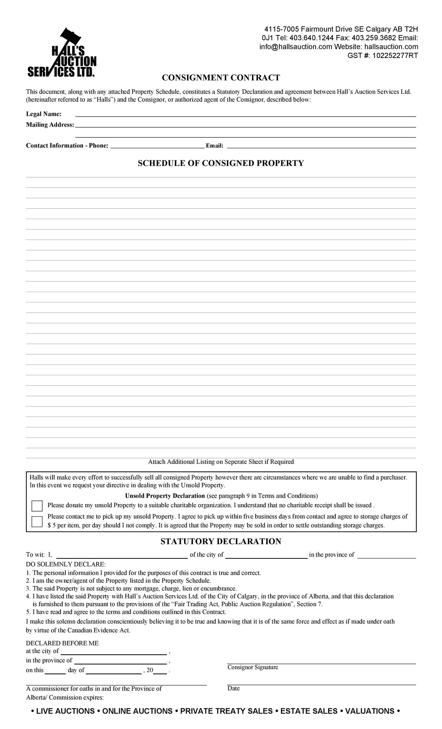 Free Consignment Agreement Template 31