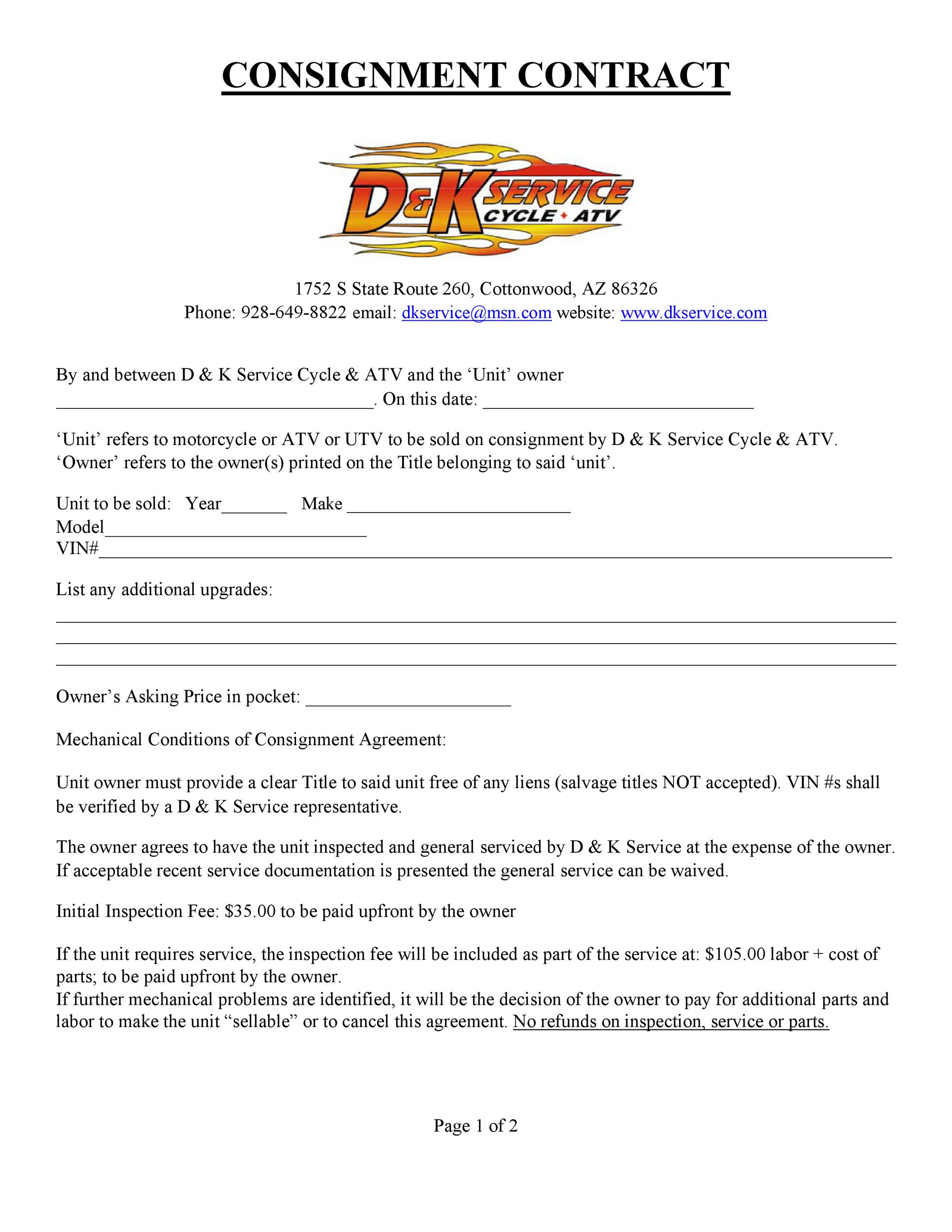 Free Consignment Agreement Template 33