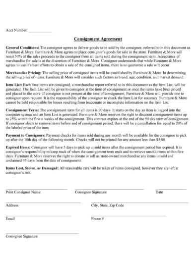 40  Best Consignment Agreement Templates Forms ᐅ TemplateLab
