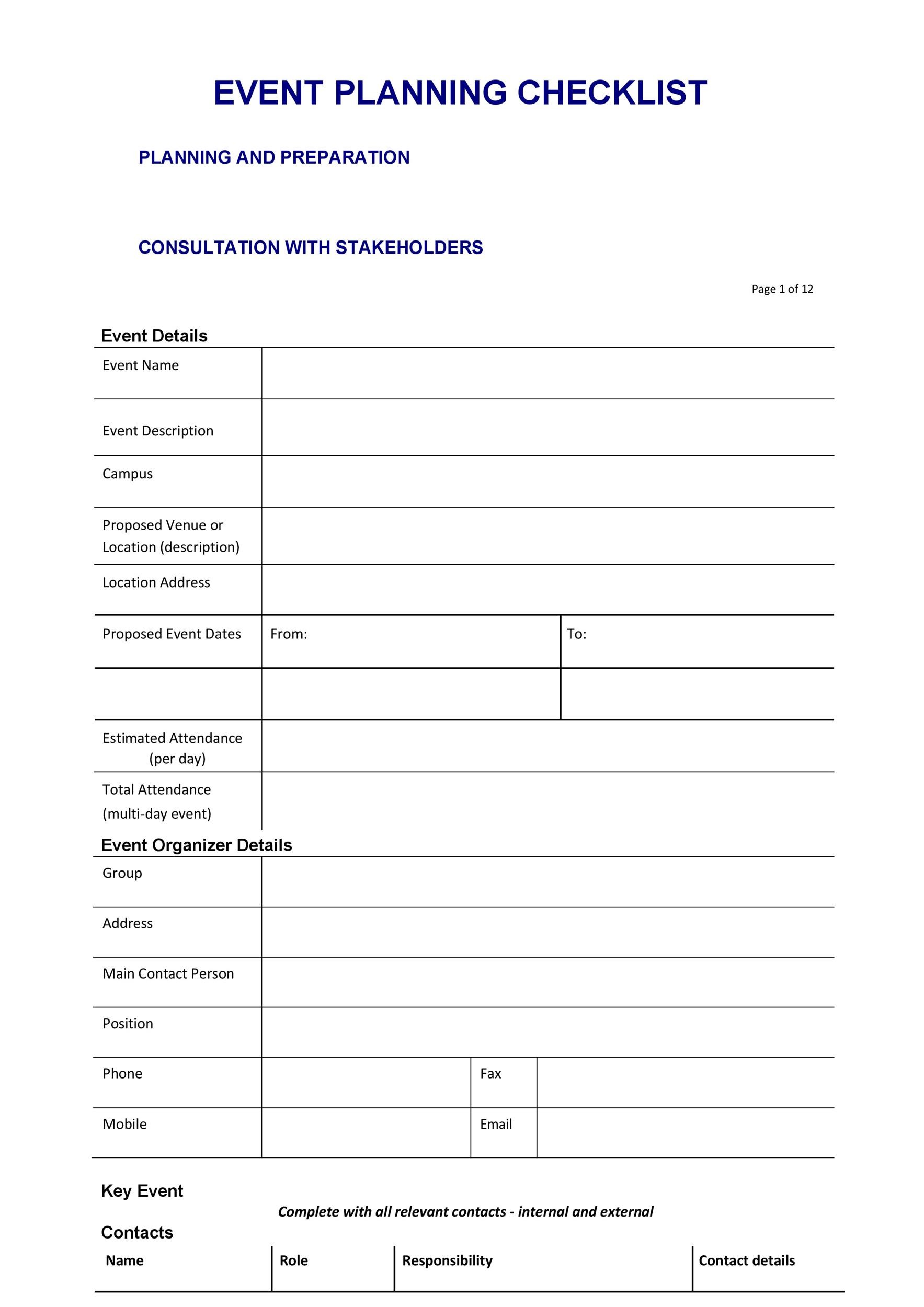 party planner worksheet