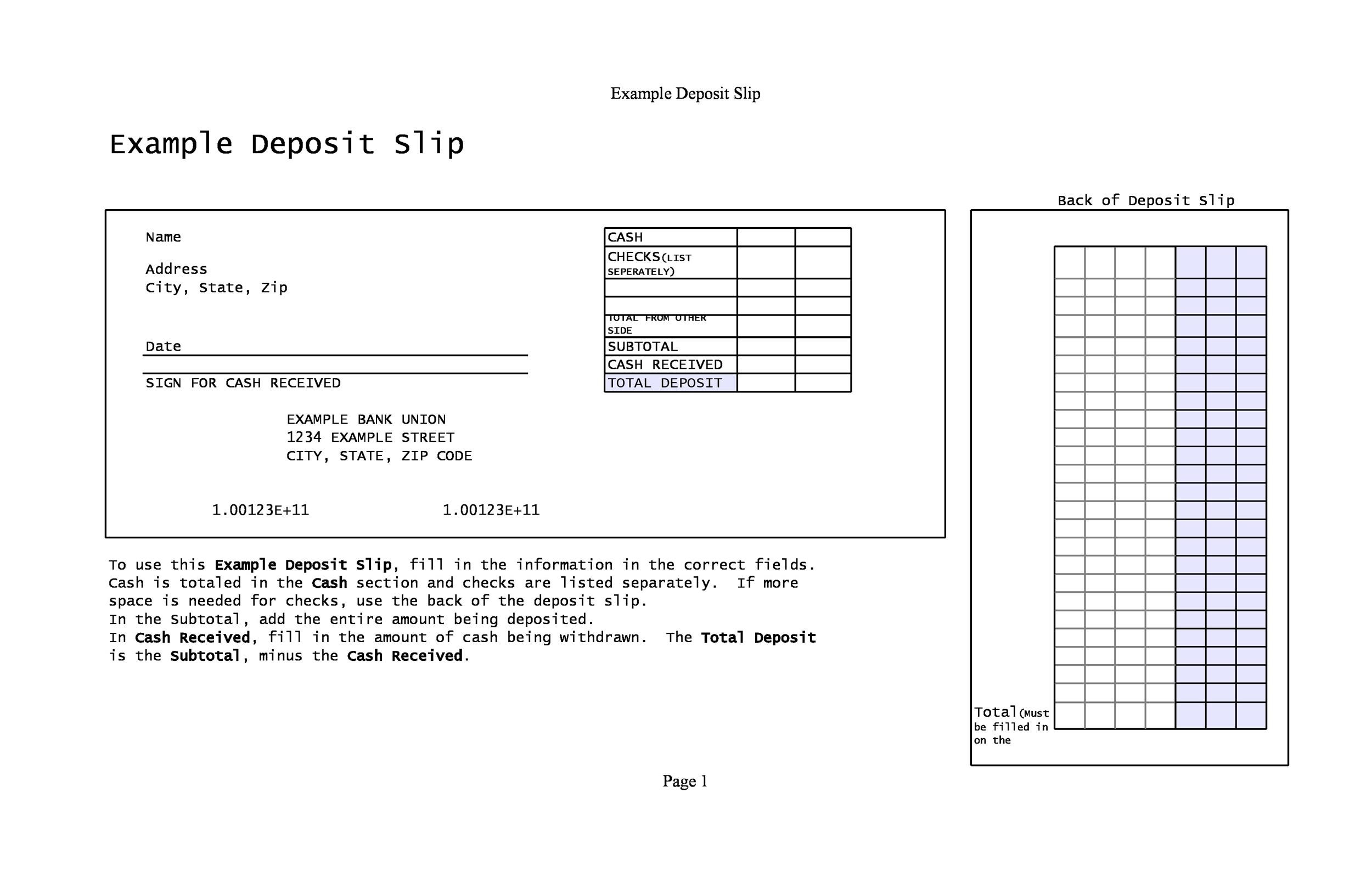 30 Bank Deposit Slip Templates & Examples ᐅ TemplateLab