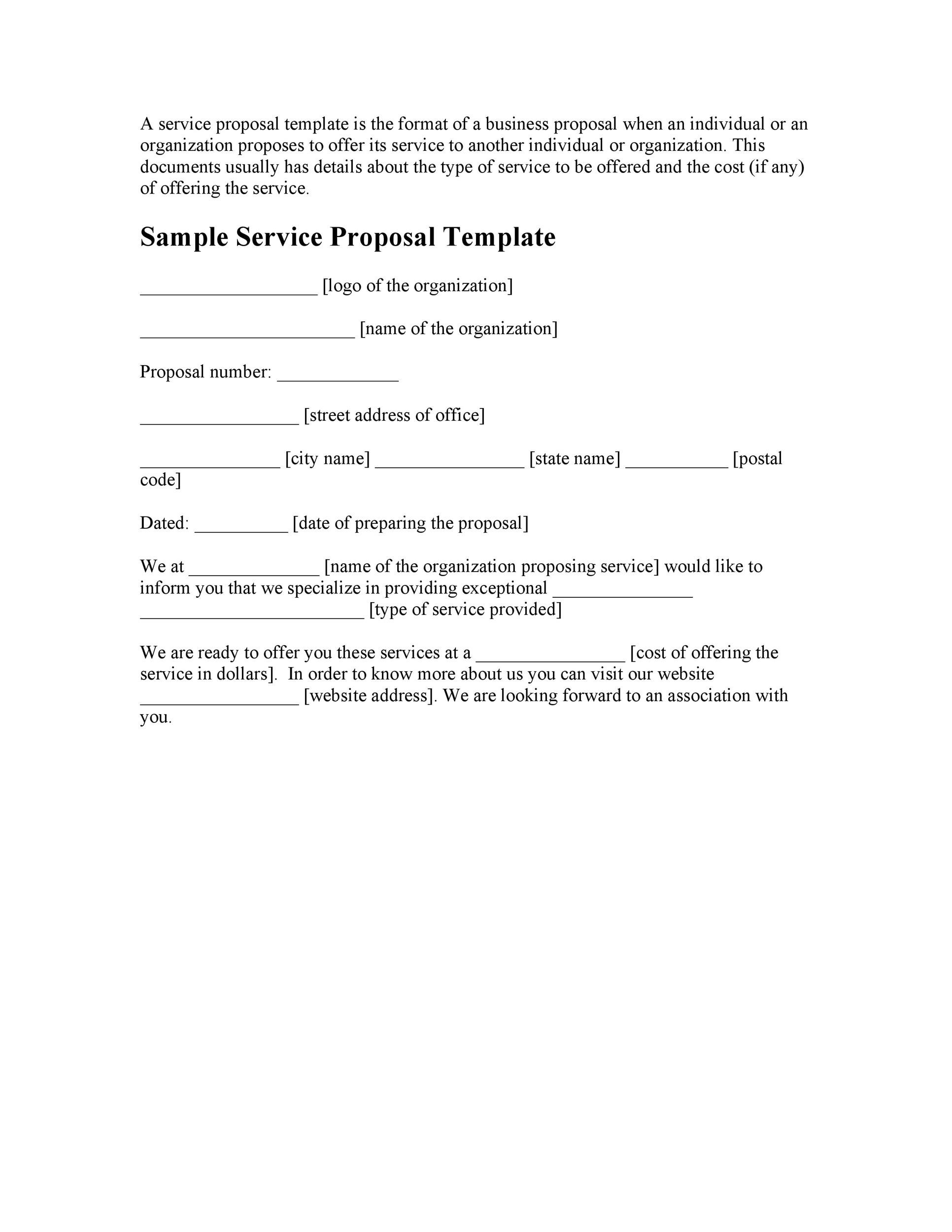 service offering proposal template Throughout Free Cleaning Proposal Template